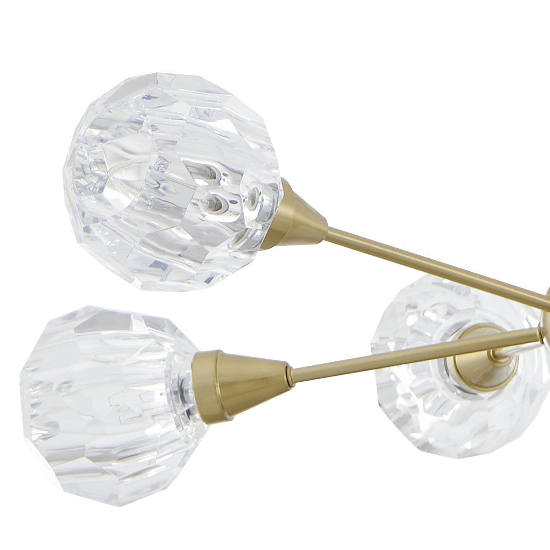 Helena 32-inch 6-light Brushed Gold Chandelier with Clear Acrylic Shades