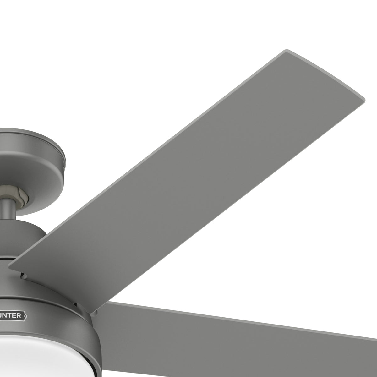 52 inch Aerodyne Wi-Fi Matte Silver Ceiling Fan with LED Light Kit and Handheld Remote