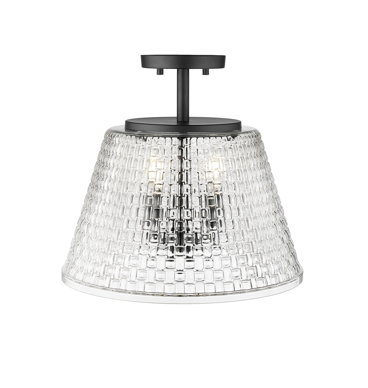 13.5'' Saben Matte Black 3 Light Semi-Flush Mount