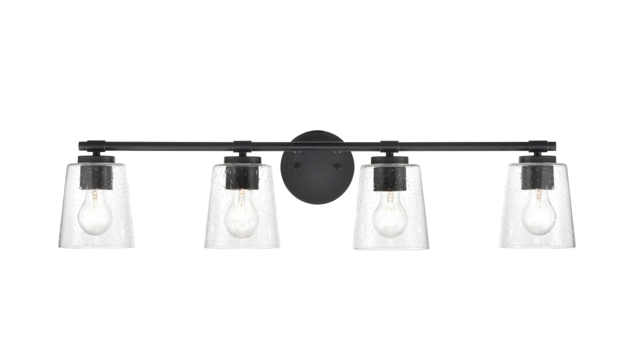 34'' Matte Black 4 Light Bath Vanity