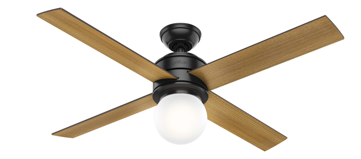 52 inch Hepburn Matte Black Ceiling Fan with LED Light Kit and Wall Control