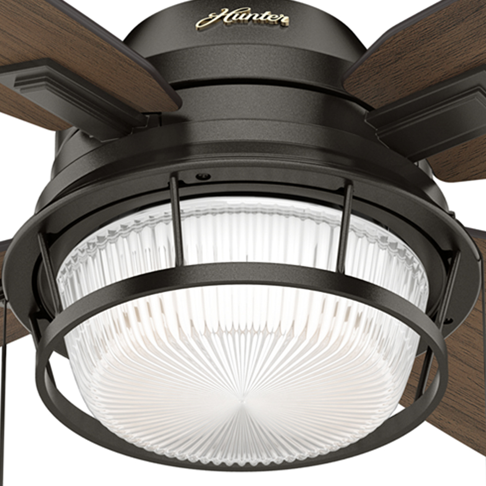 52 inch Ocala Noble Bronze Damp Rated Ceiling Fan with LED Light Kit and Pull Chain