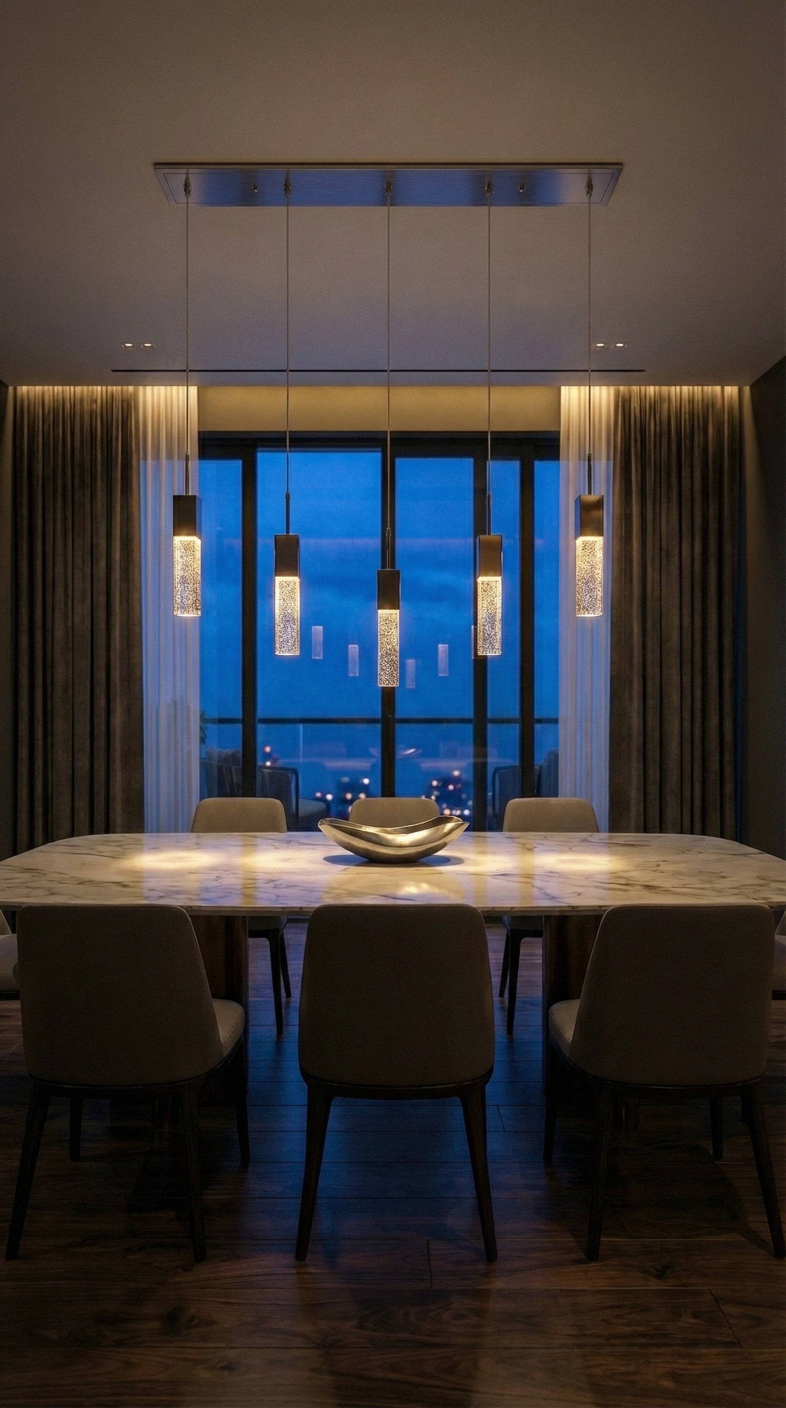 Sparkling Night 5 Light Adjustable Crystal Chandelier