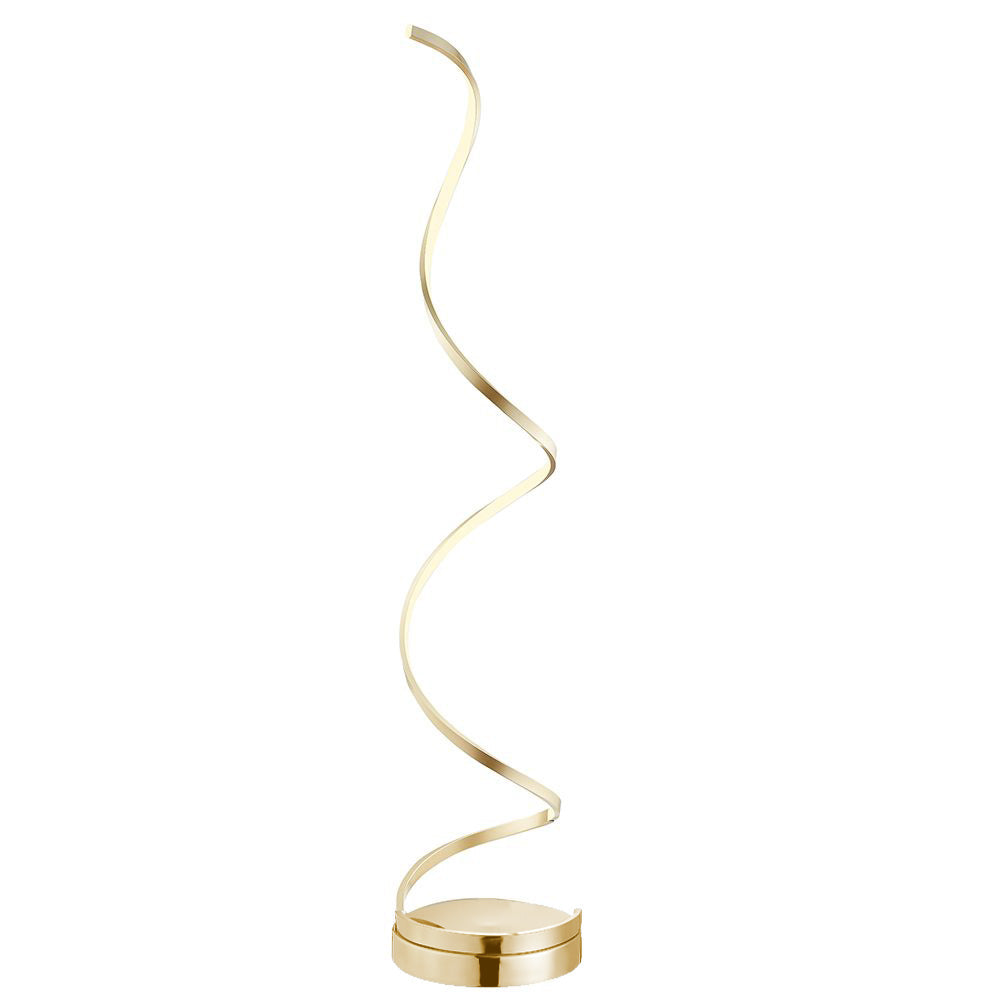 Modern Spiral 61" Gold Floor Lamp with Dimmable LED