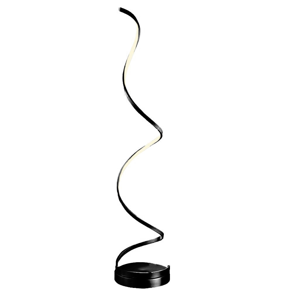 Modern Spiral LED 61" Black Floor Lamp | Dimmable Led Strip