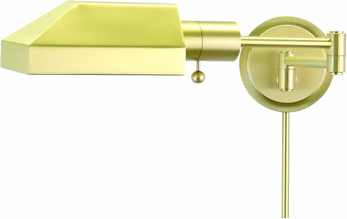 8.25-inch Home/office Satin Brass Direct Wire Wall Swing Lamp