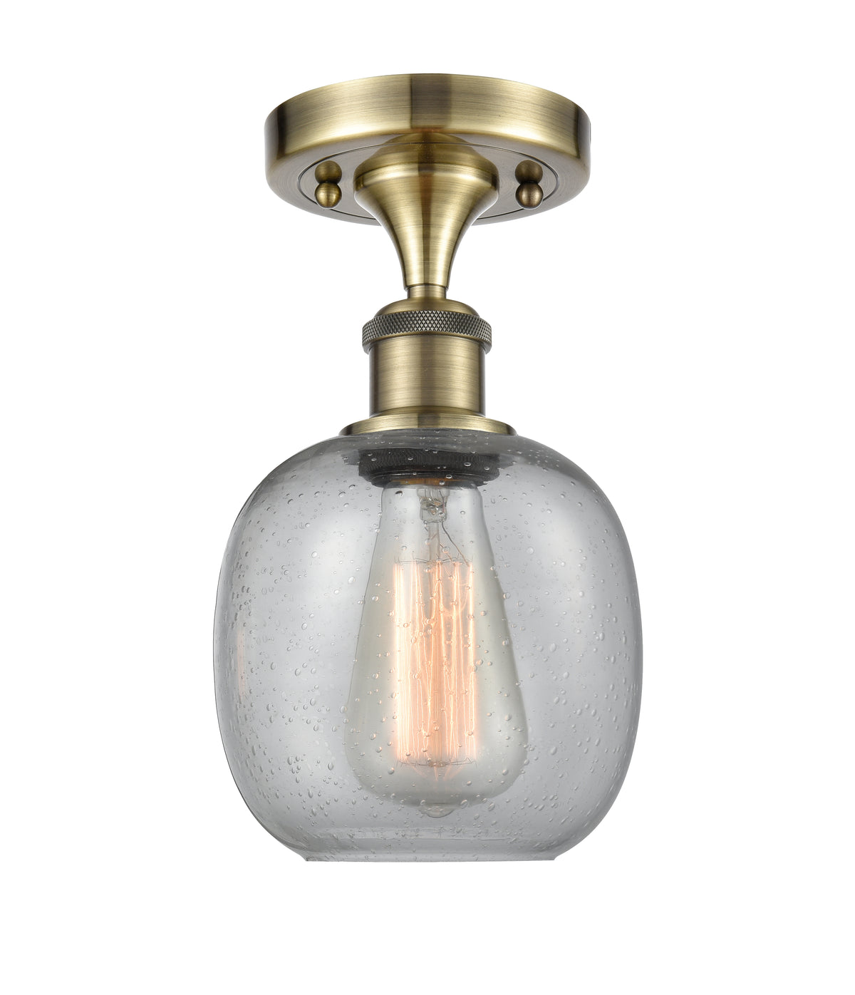 Belfast 6-Inch 1-Light Semi-Flush Mount 11-Inch High Dimmable