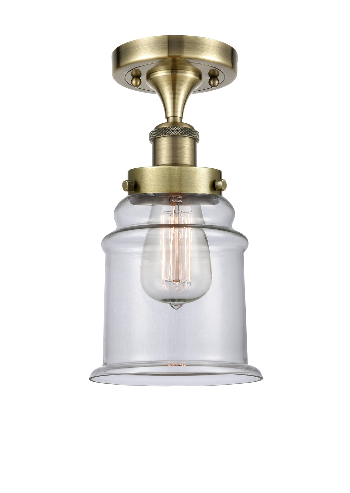 Canton 6-Inch 1-Light Semi-Flush Mount 12.125-Inch High