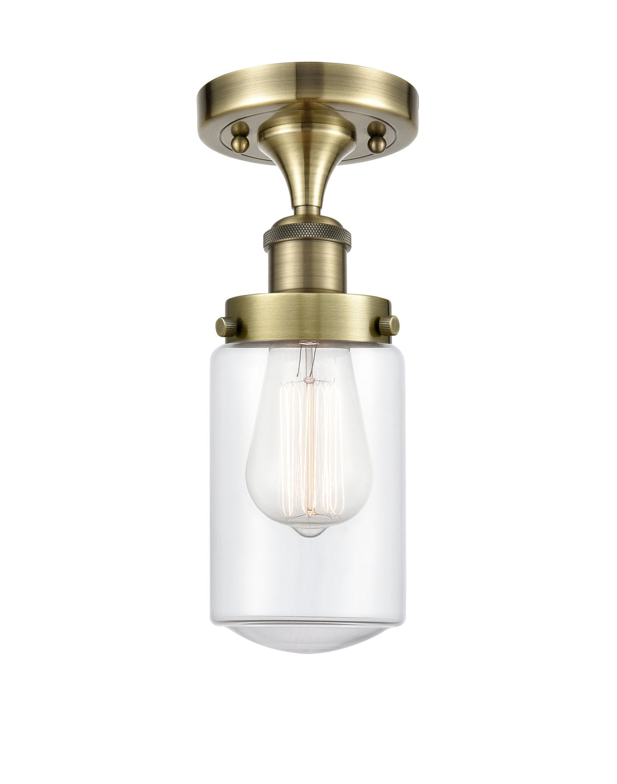 Dover 5-Inch 1-Light Semi-Flush Mount 11.625-Inch High