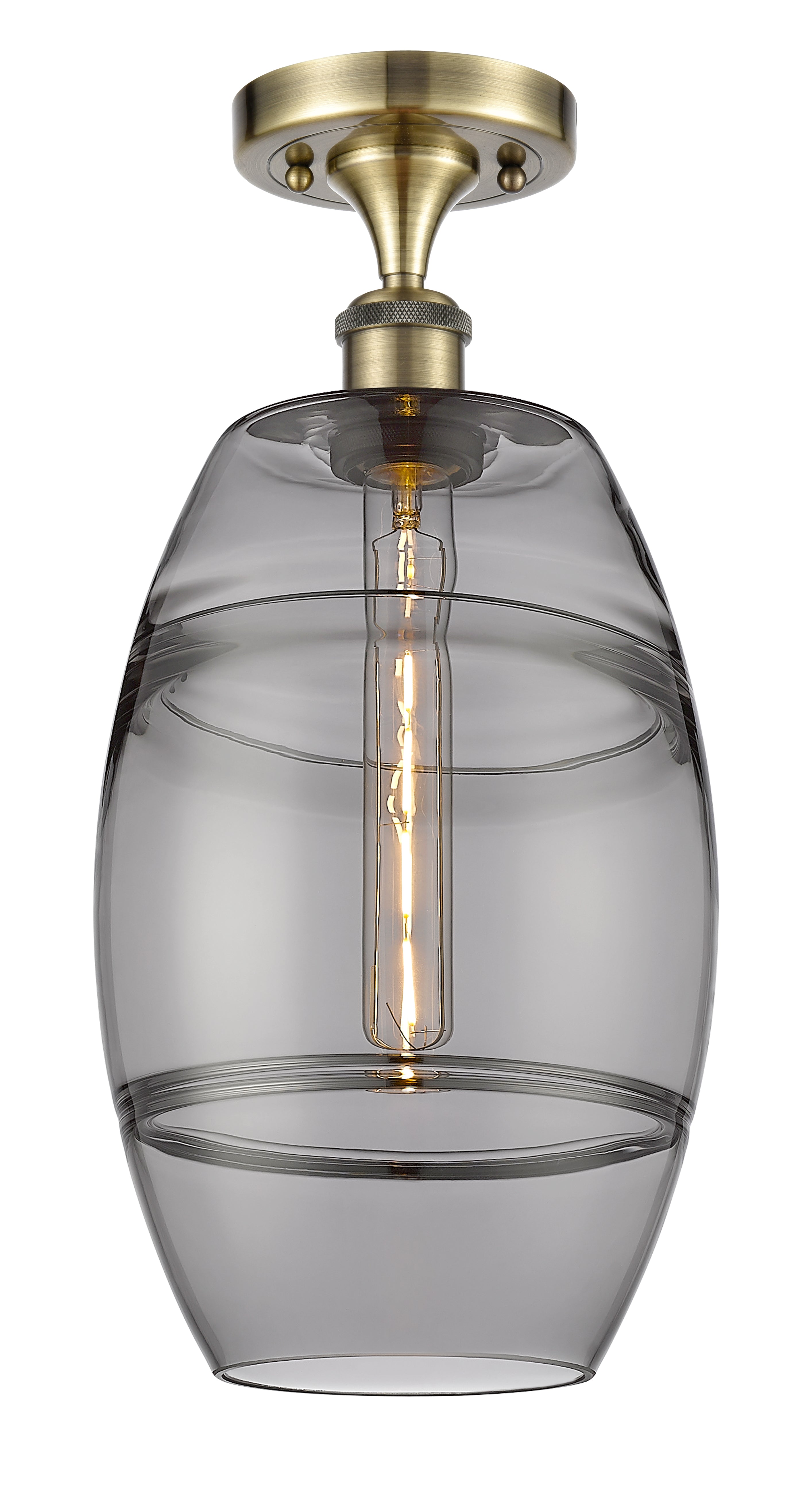 Edison Semi-Flush Mount Brushed Nickel Finish