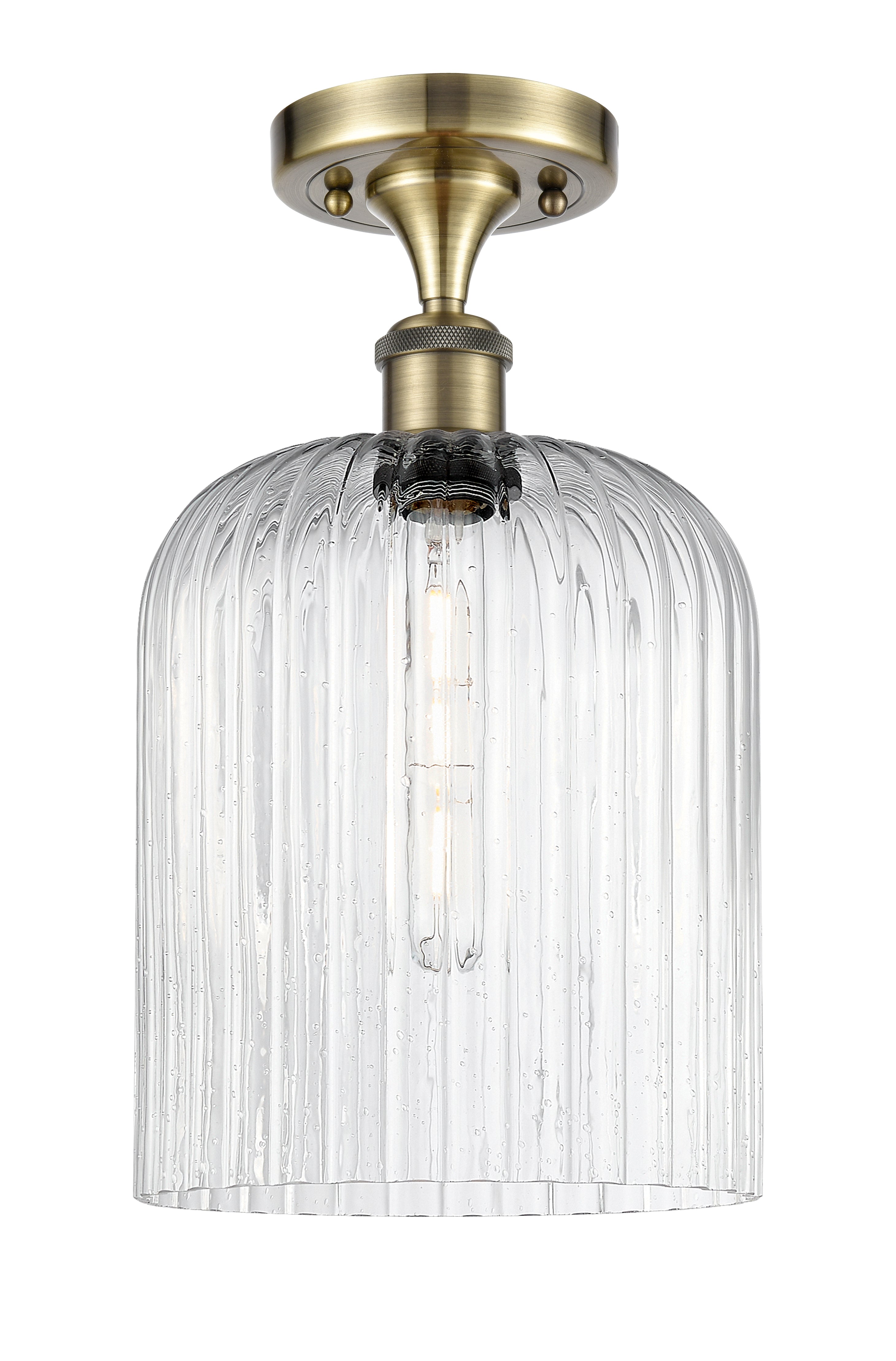 Edison Semi-Flush Mount Brushed Satin Nickel