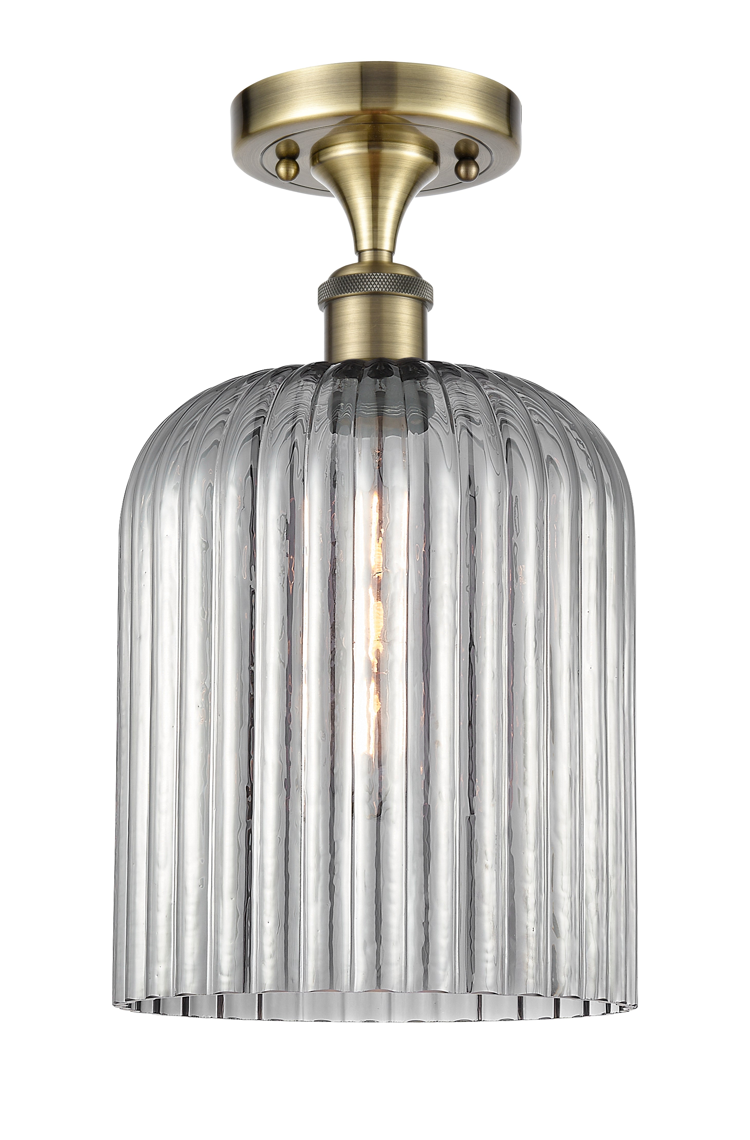 Edison Semi-Flush Mount Brushed Satin Nickel