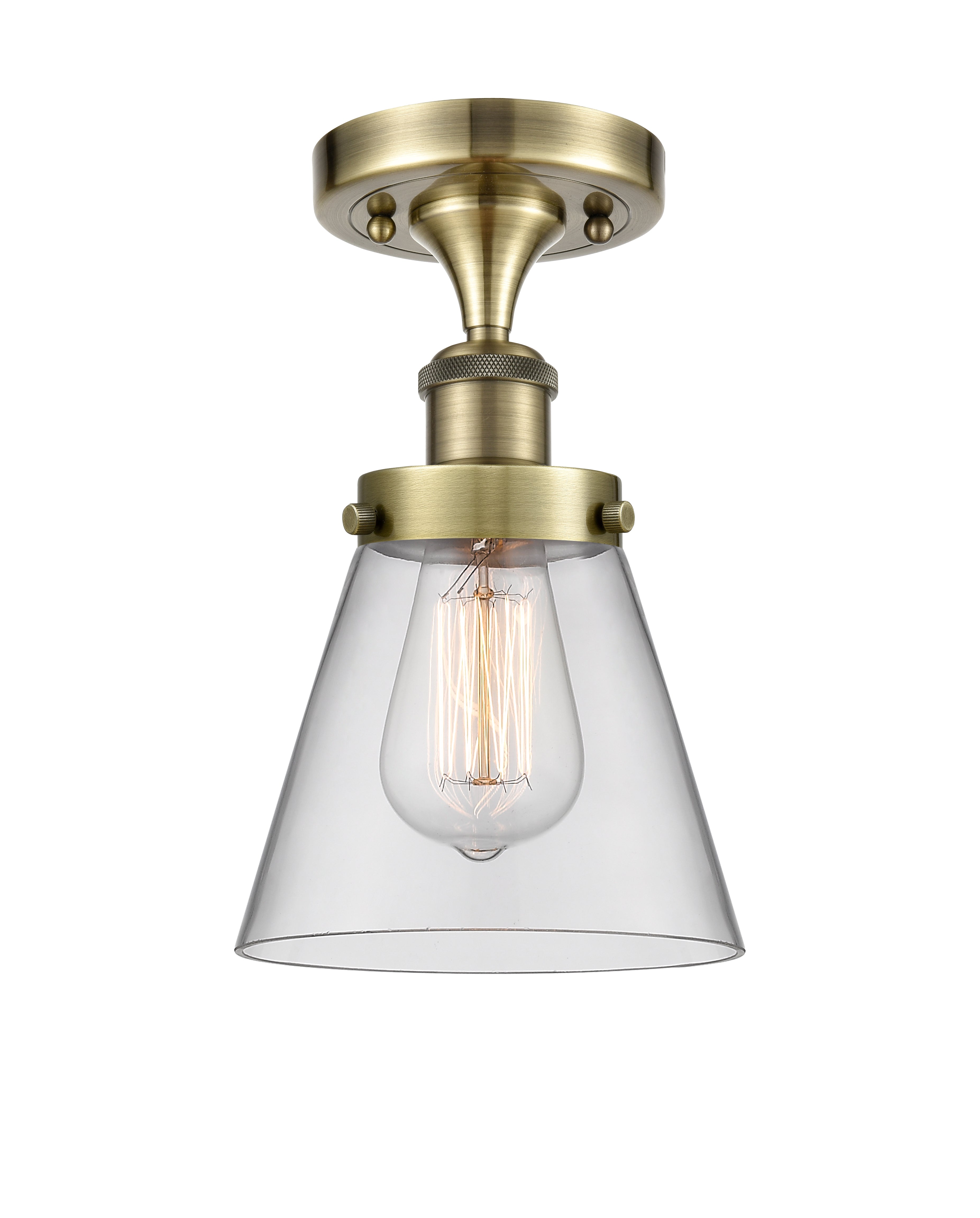 Edison Semi-Flush Mount Brushed Satin Nickel