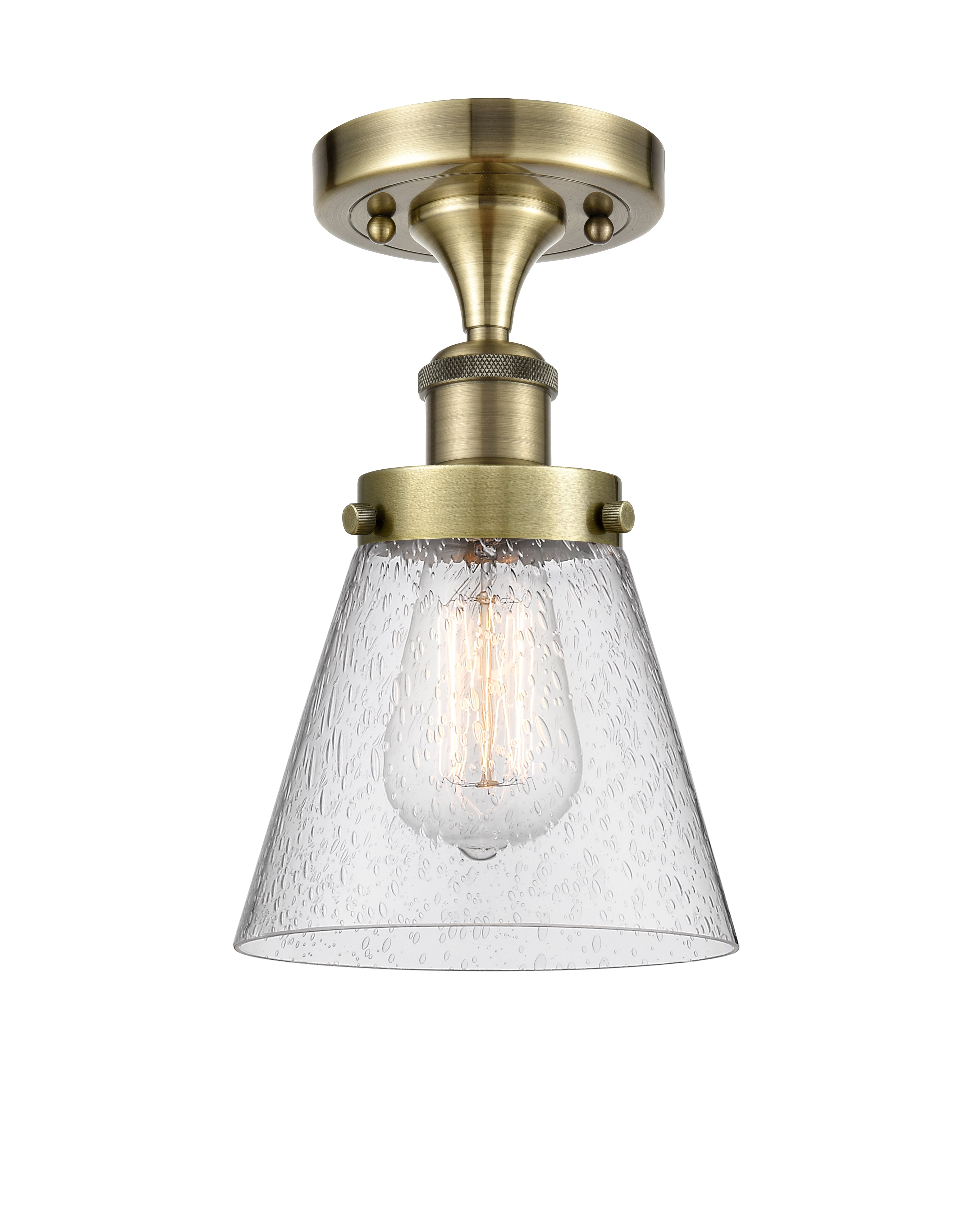 Edison Semi-Flush Mount Brushed Satin Nickel