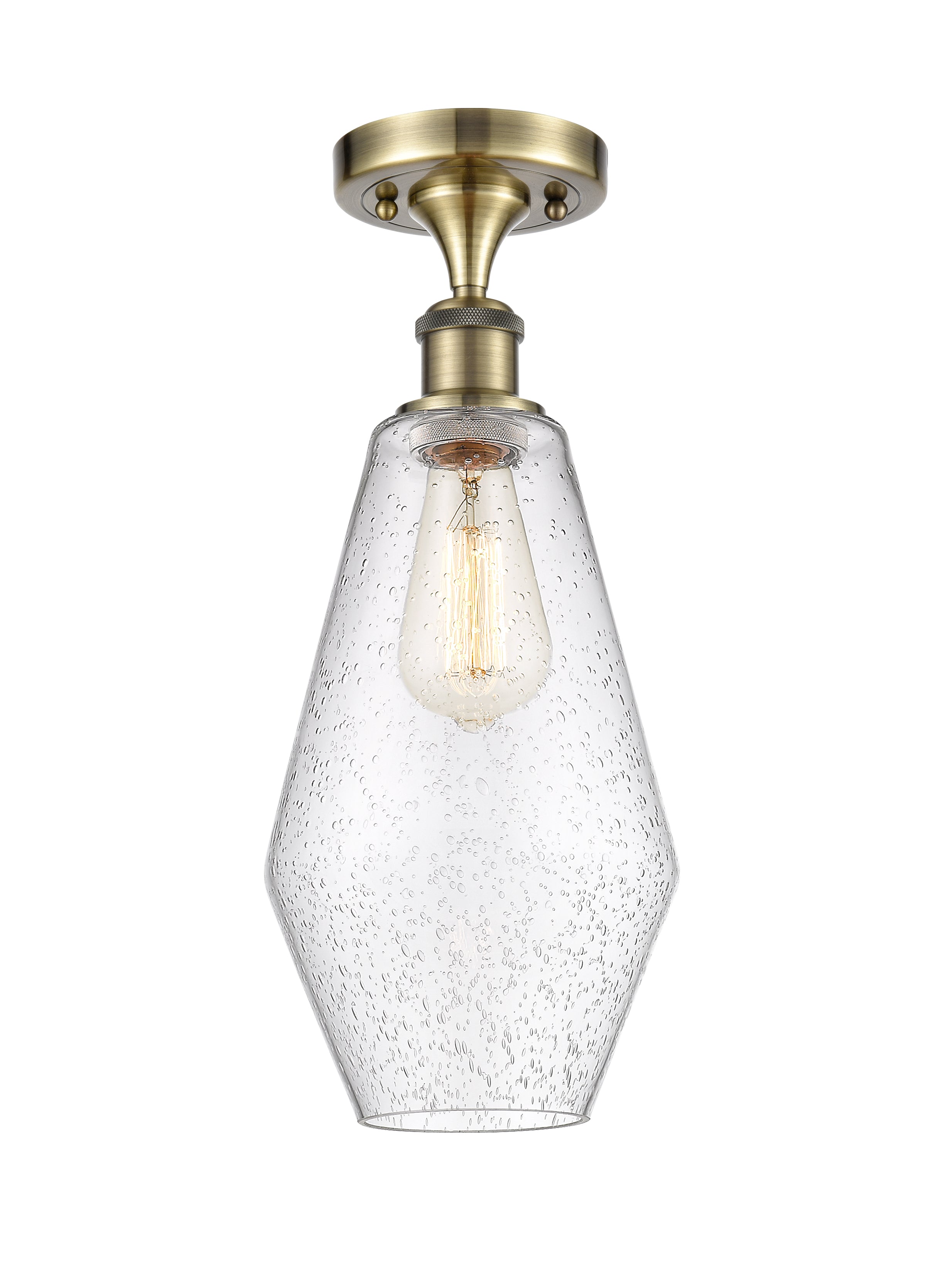 Edison Semi-Flush Mount Brushed Satin Nickel