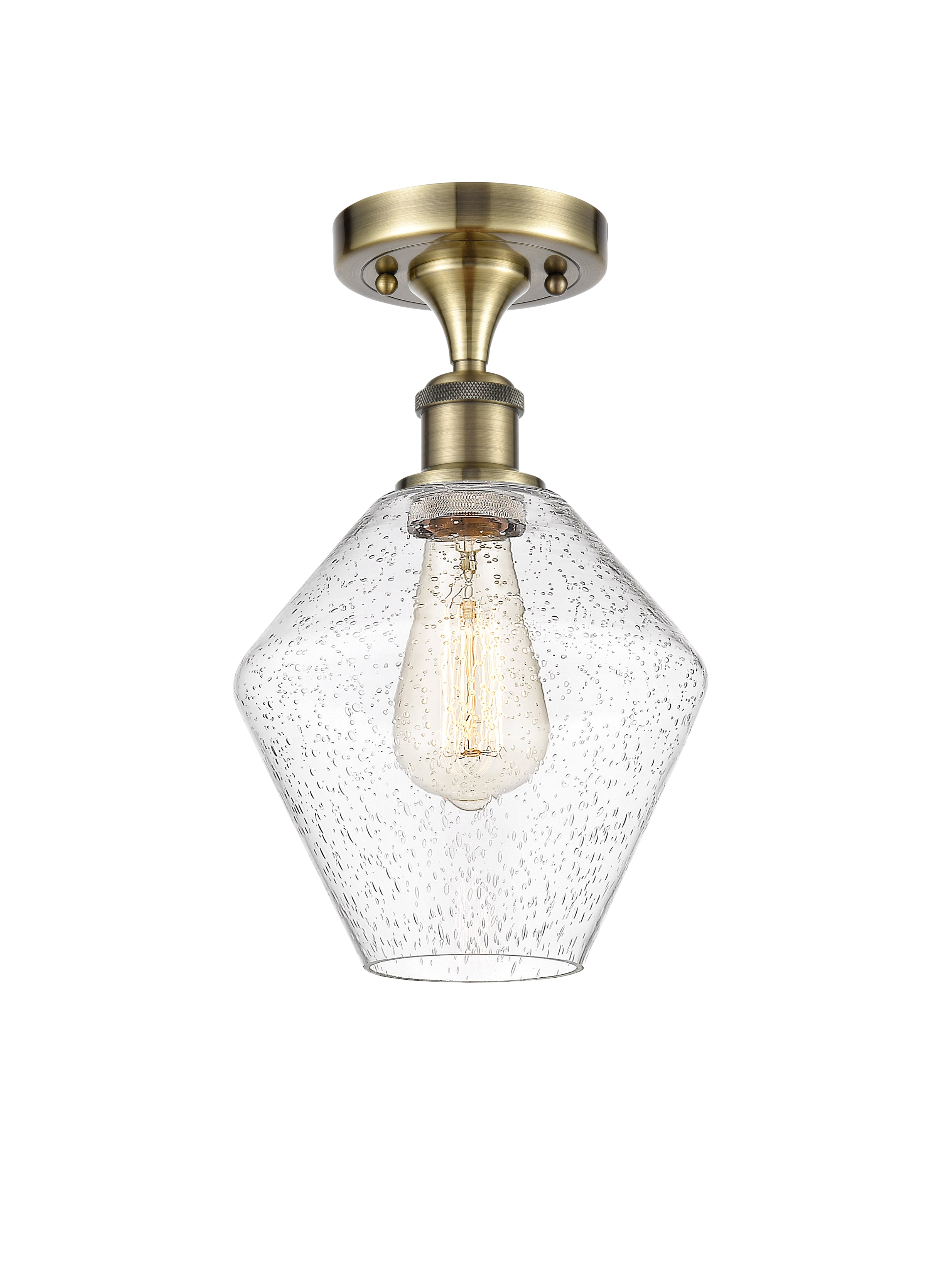 Edison Semi-Flush Mount Brushed Satin Nickel