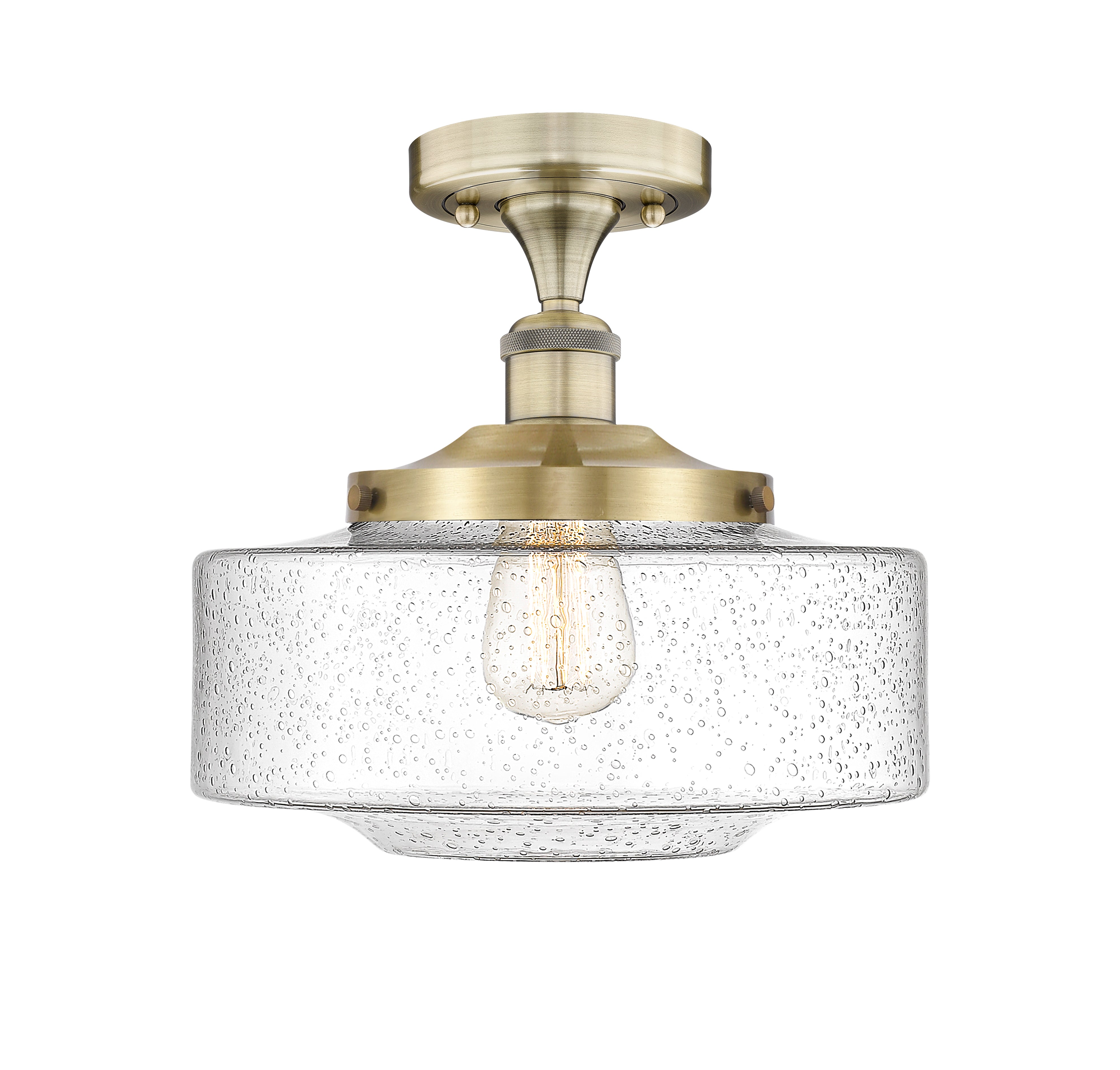 Edison Semi-Flush Mount Brushed Satin Nickel