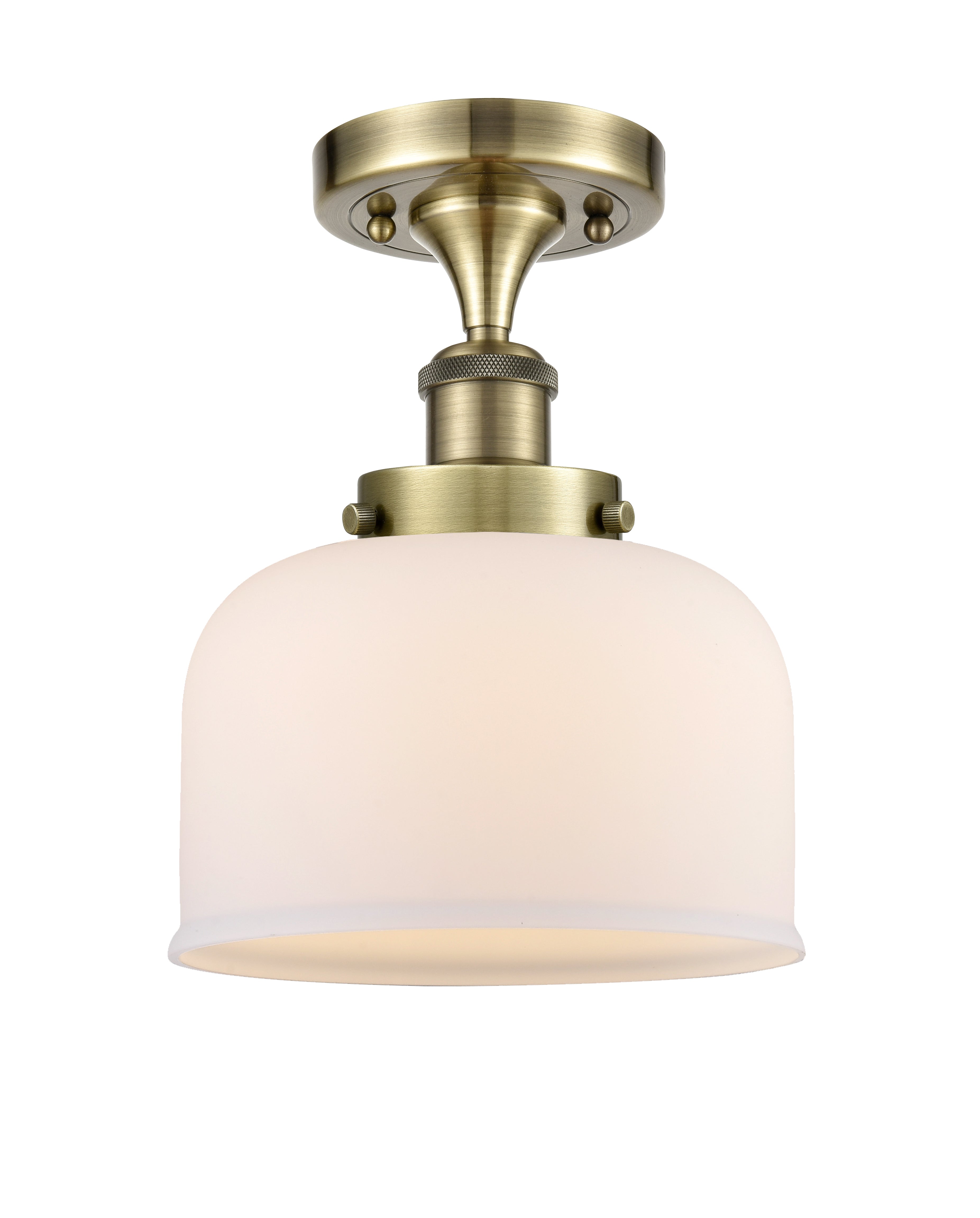 Edison Semi-Flush Mount Brushed Nickel Finish