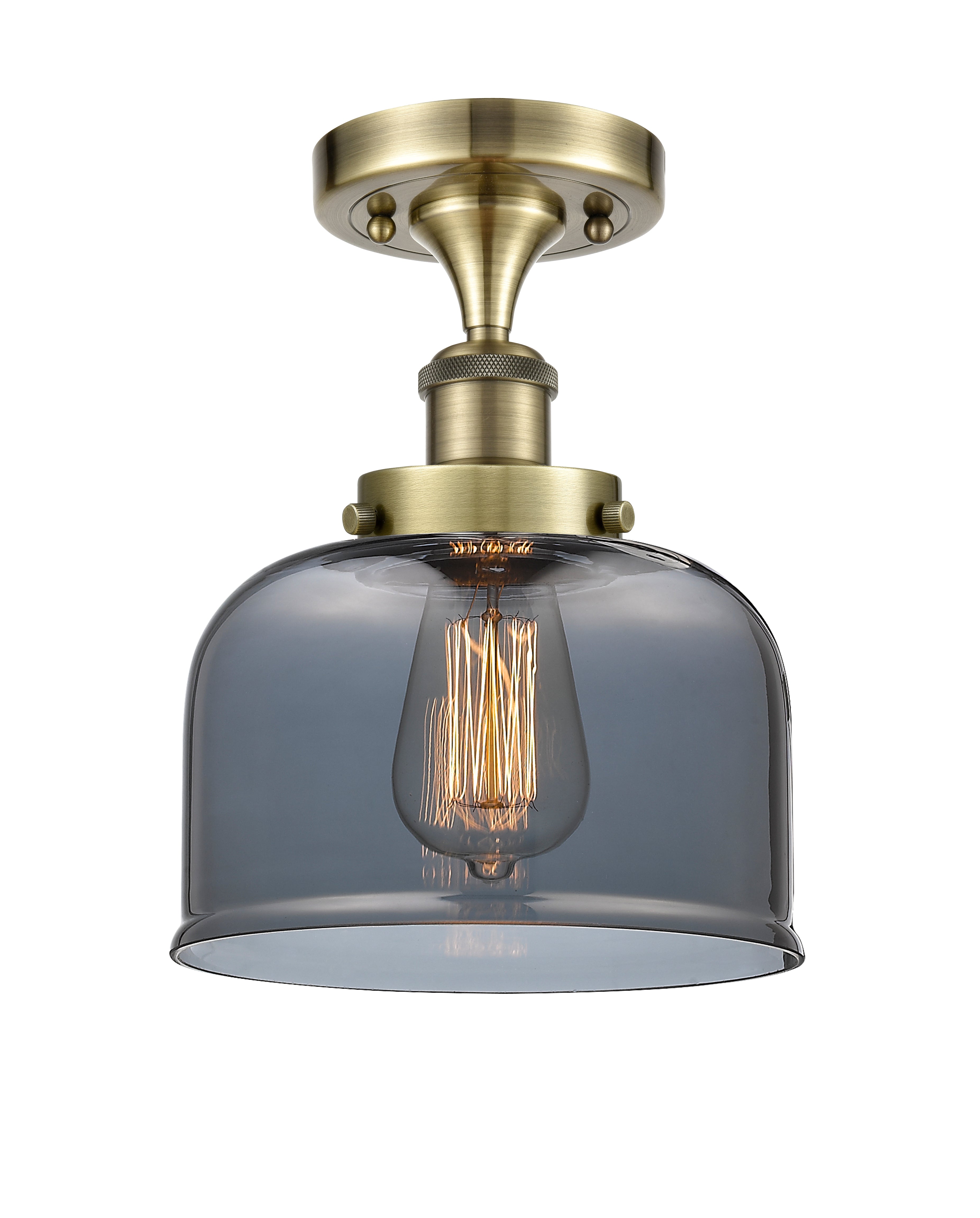 Edison Semi-Flush Mount Brushed Nickel Finish