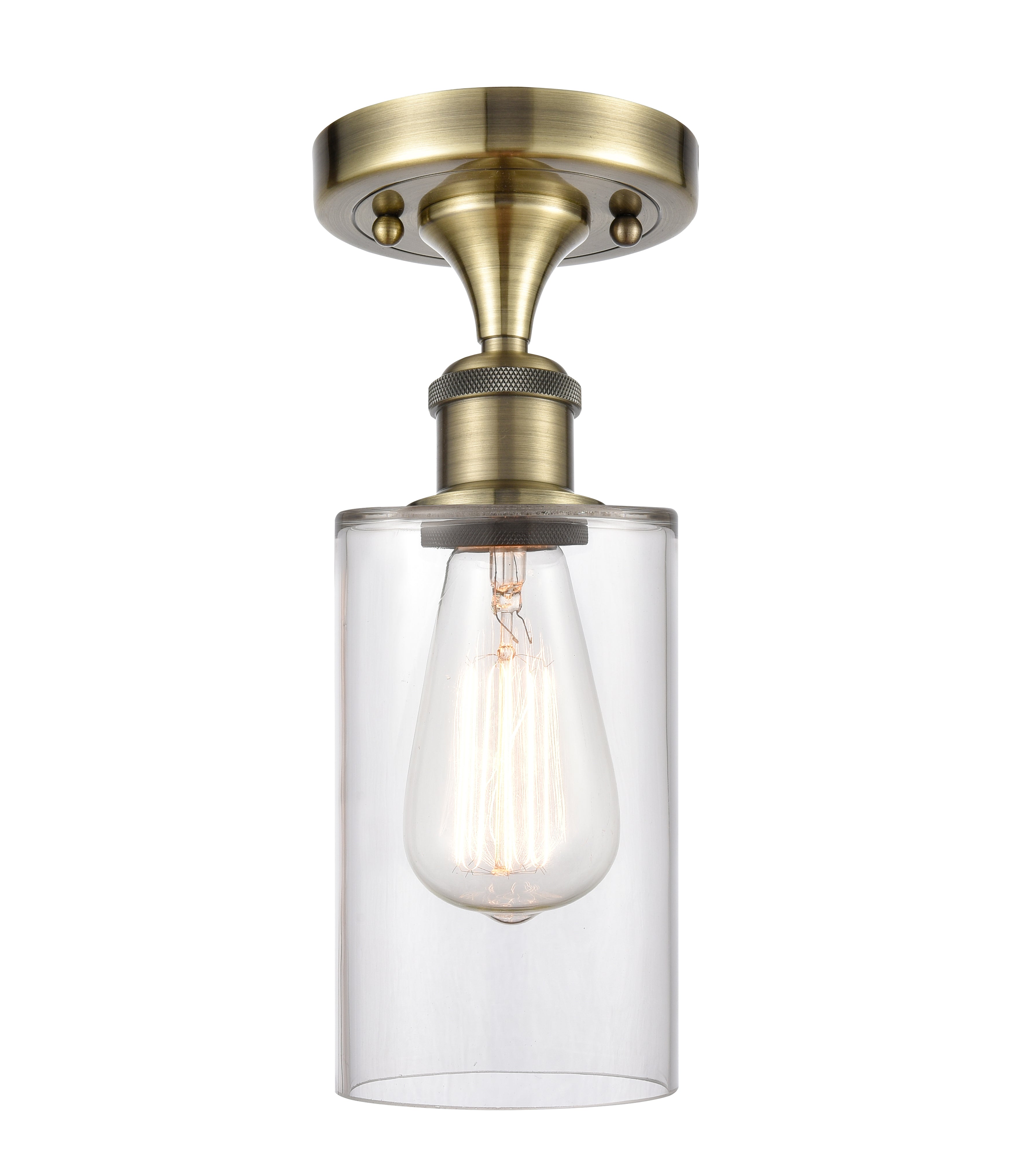 Edison Semi-Flush Mount Brushed Satin Nickel