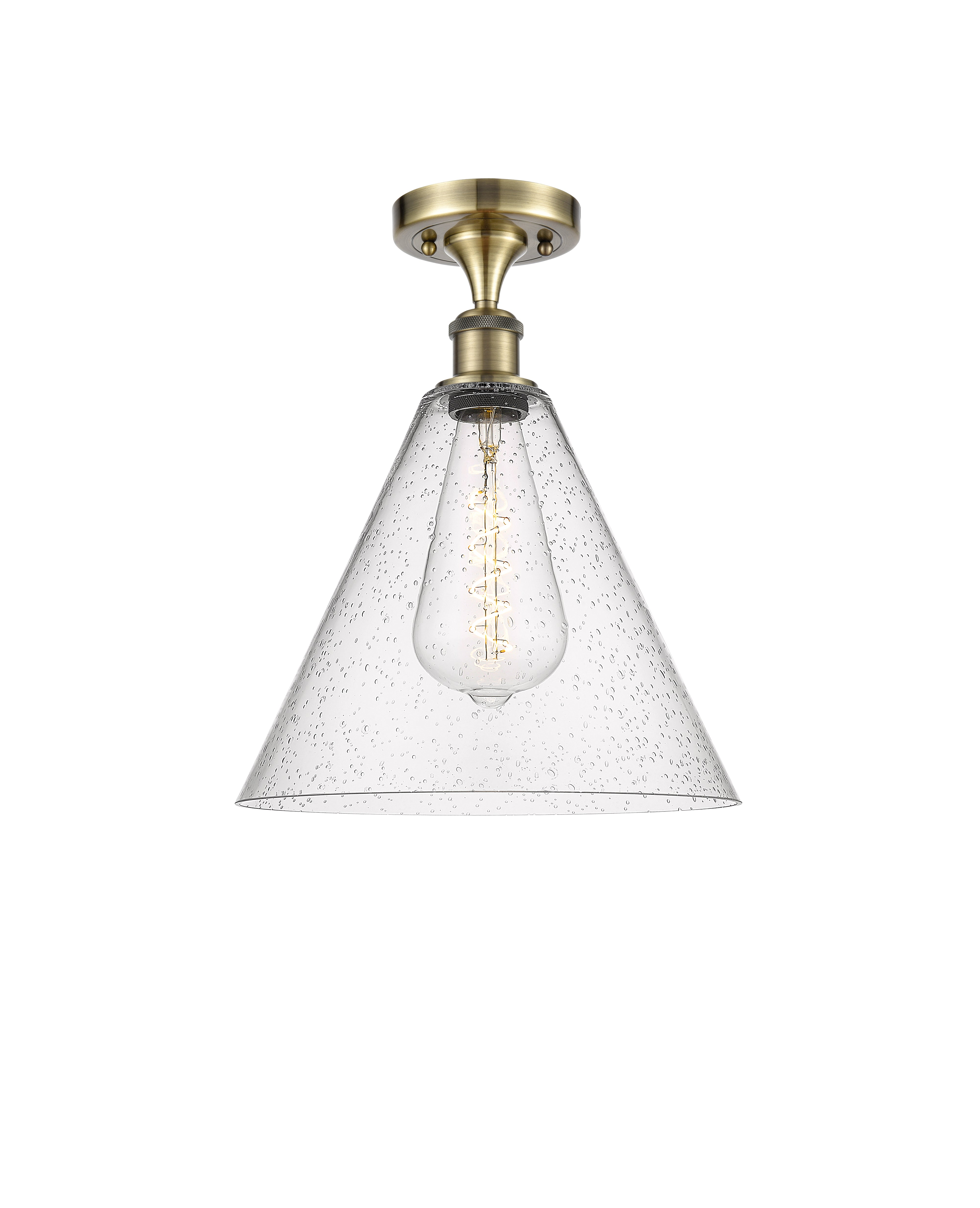 Edison Semi-Flush Mount Brushed Nickel