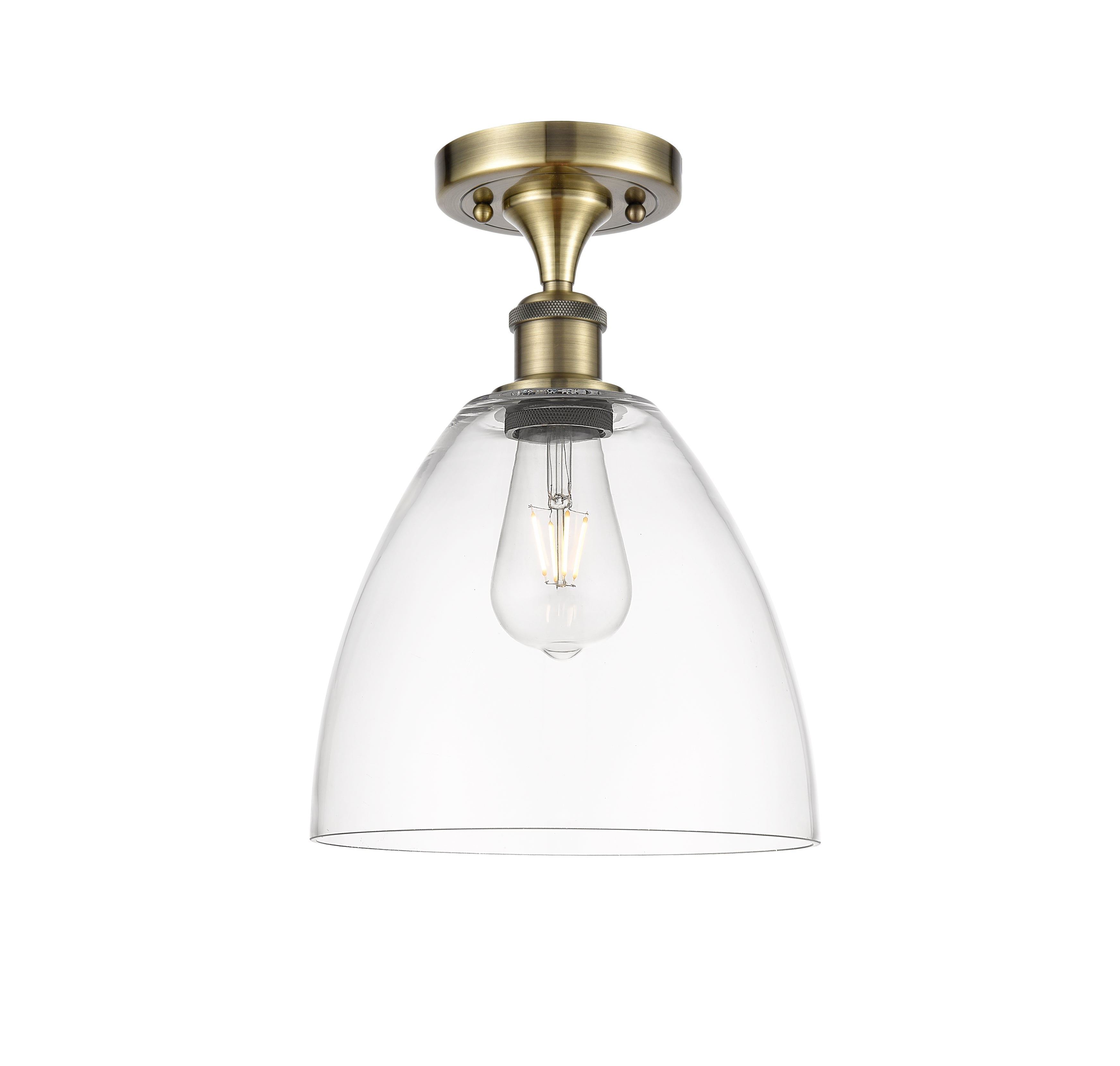 Edison Semi-Flush Mount Brushed Satin Nickel