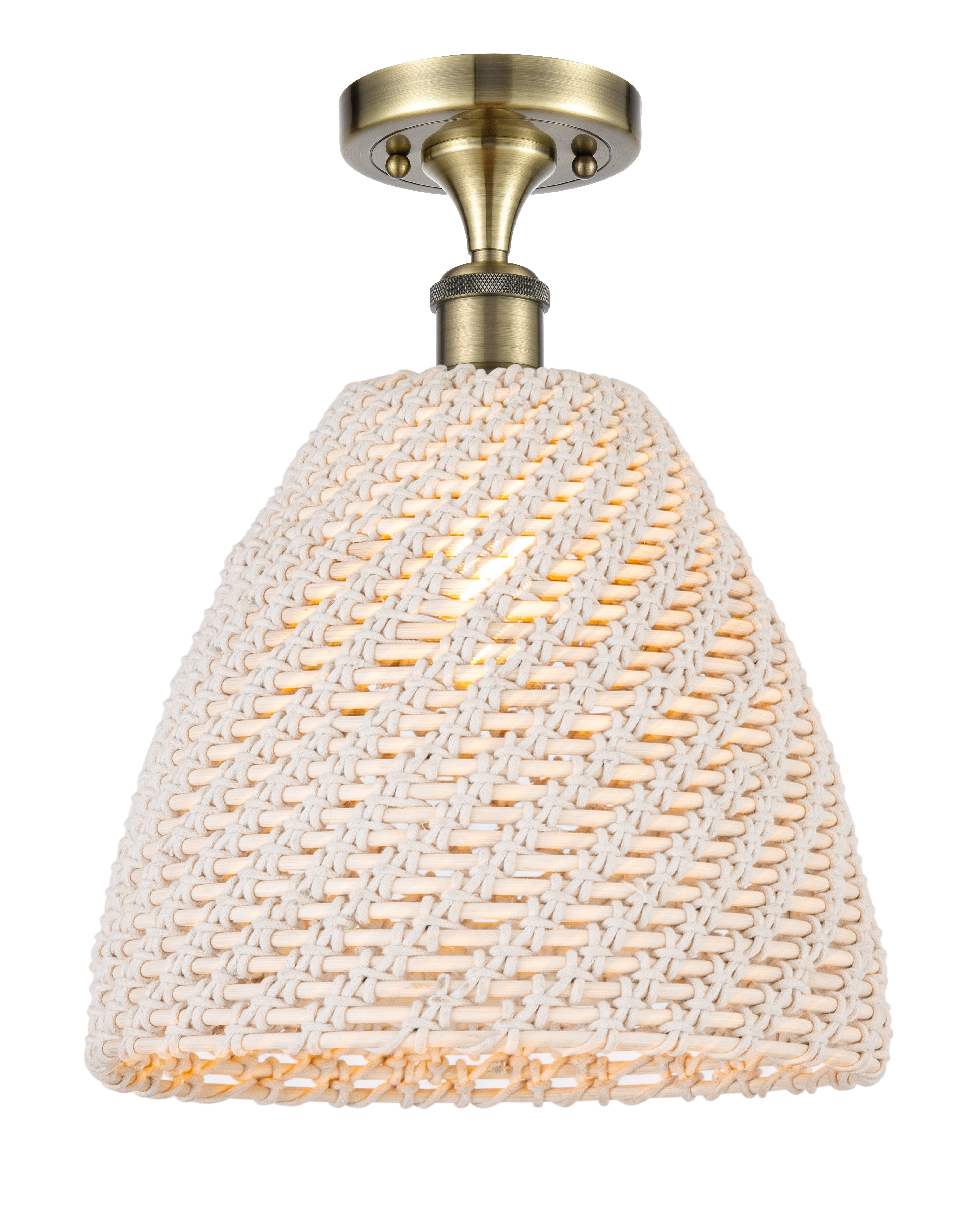 Edison Semi-Flush Mount Brushed Satin Nickel