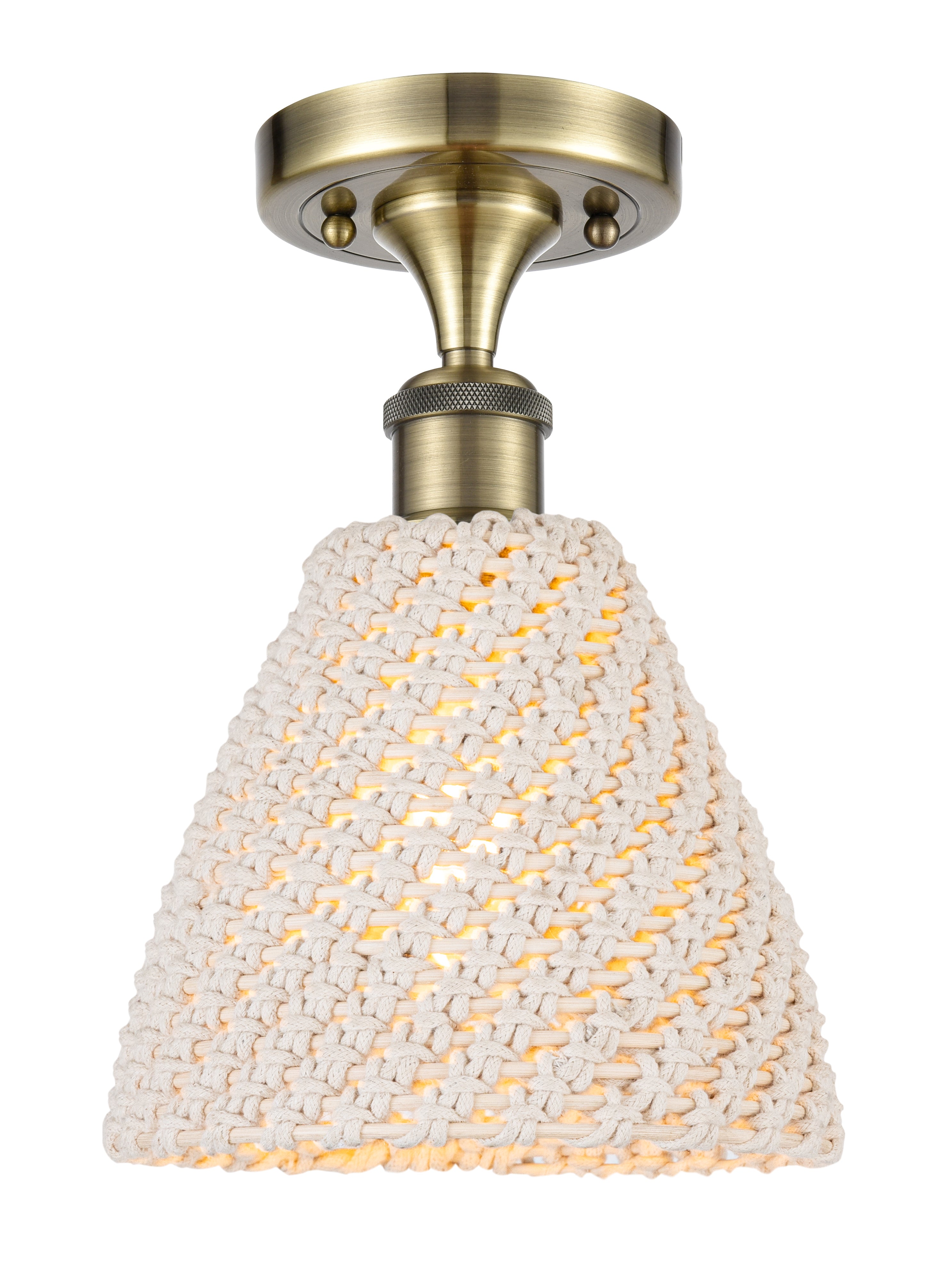 Edison Semi-Flush Mount Brass Satin Nickel