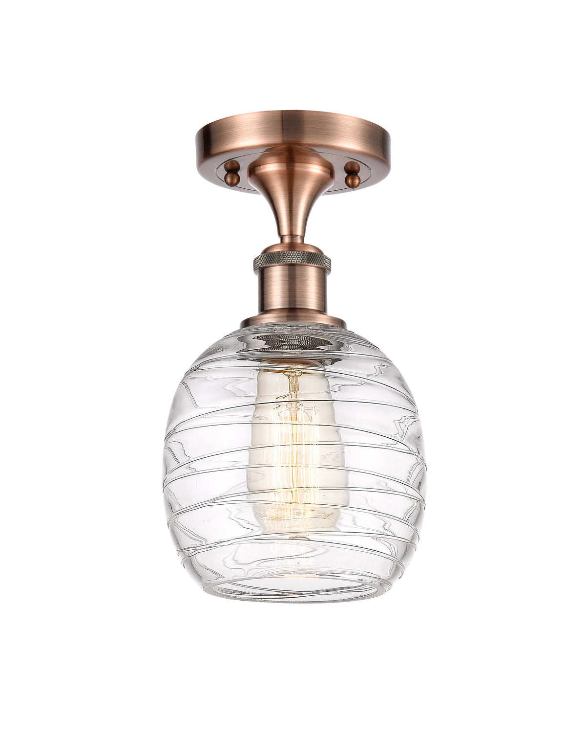 Belfast 6-Inch 1-Light Semi-Flush Mount 11-Inch High
