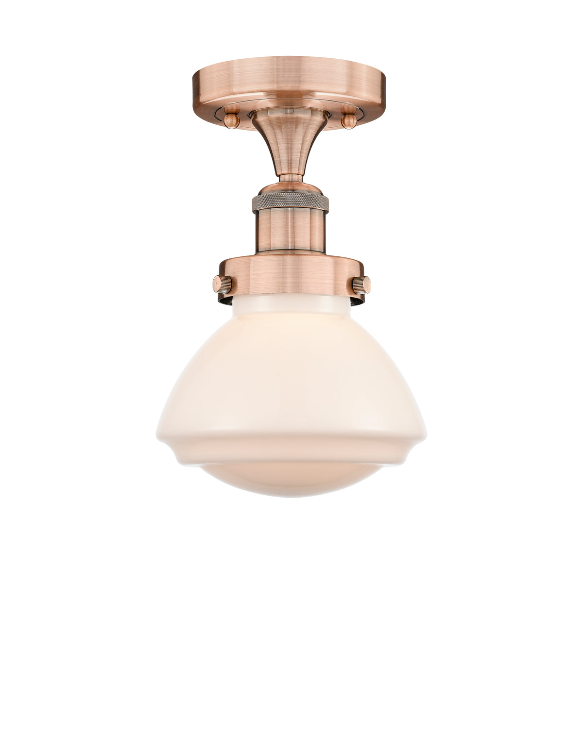 Olean 7-Inch 1-Light Semi-Flush Mount Bowl Shade