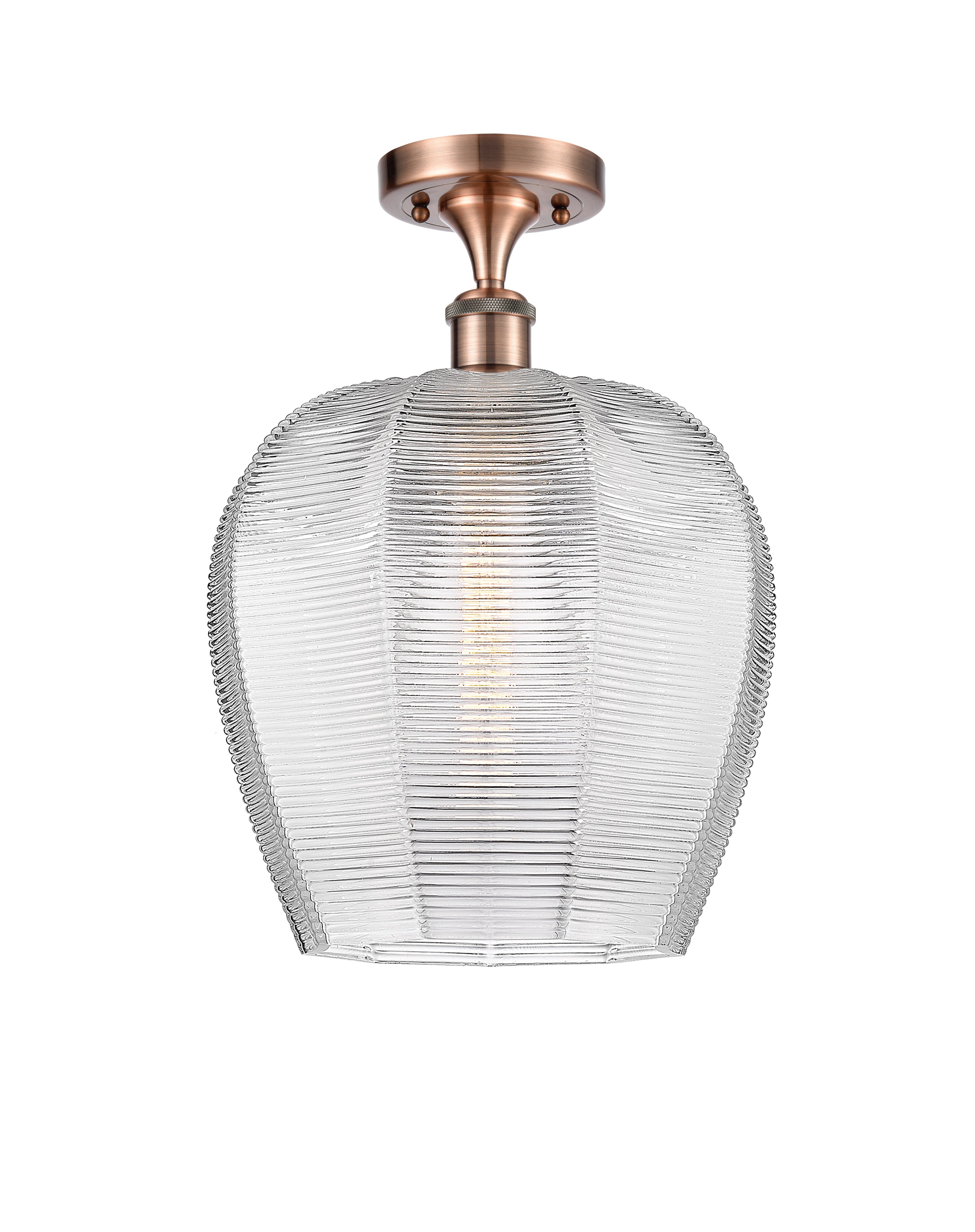 Edison Semi-Flush Mount 6.75 Brushed Satin Nickel