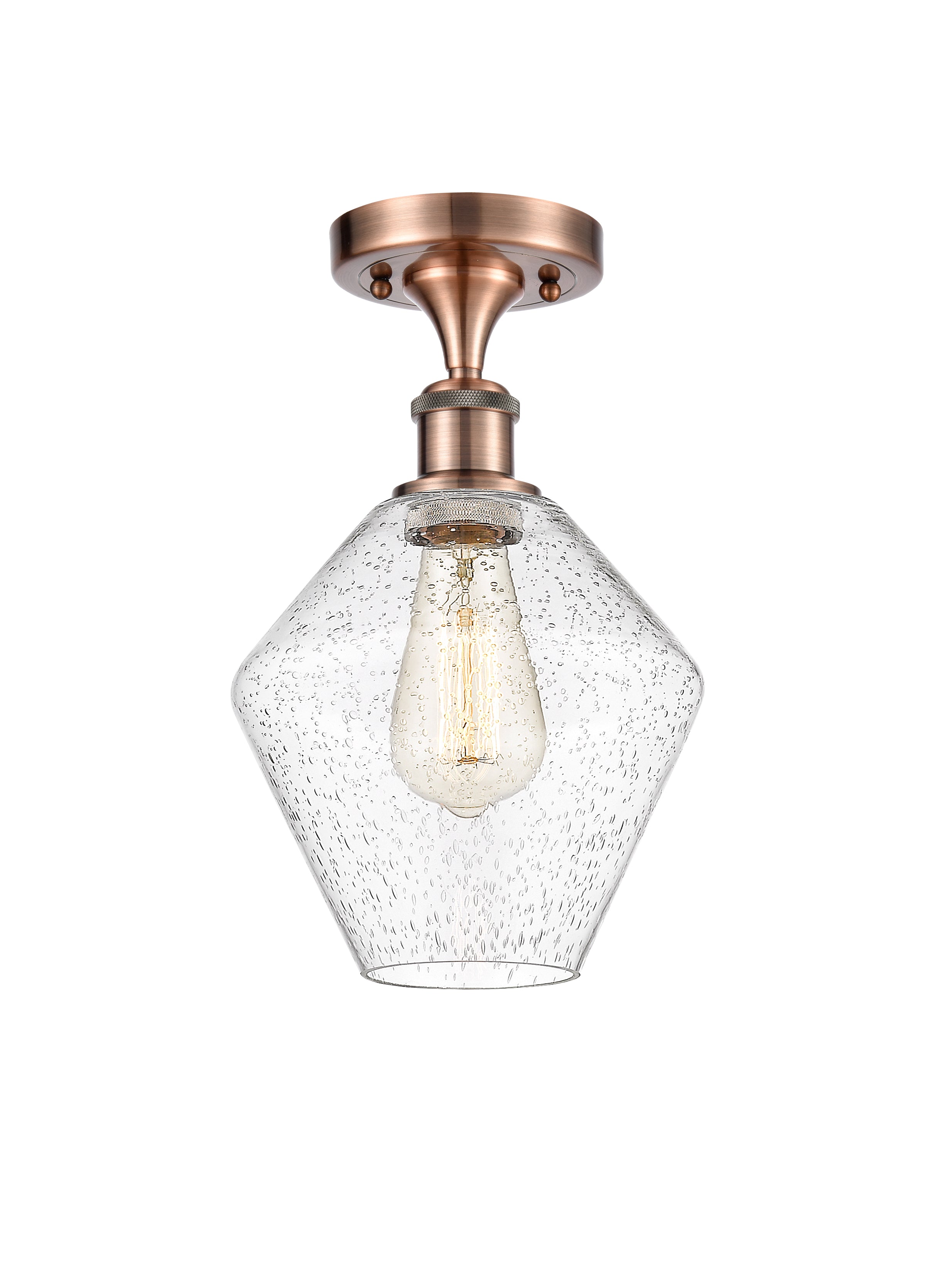 Edison Semi-Flush Mount Brushed Satin Nickel