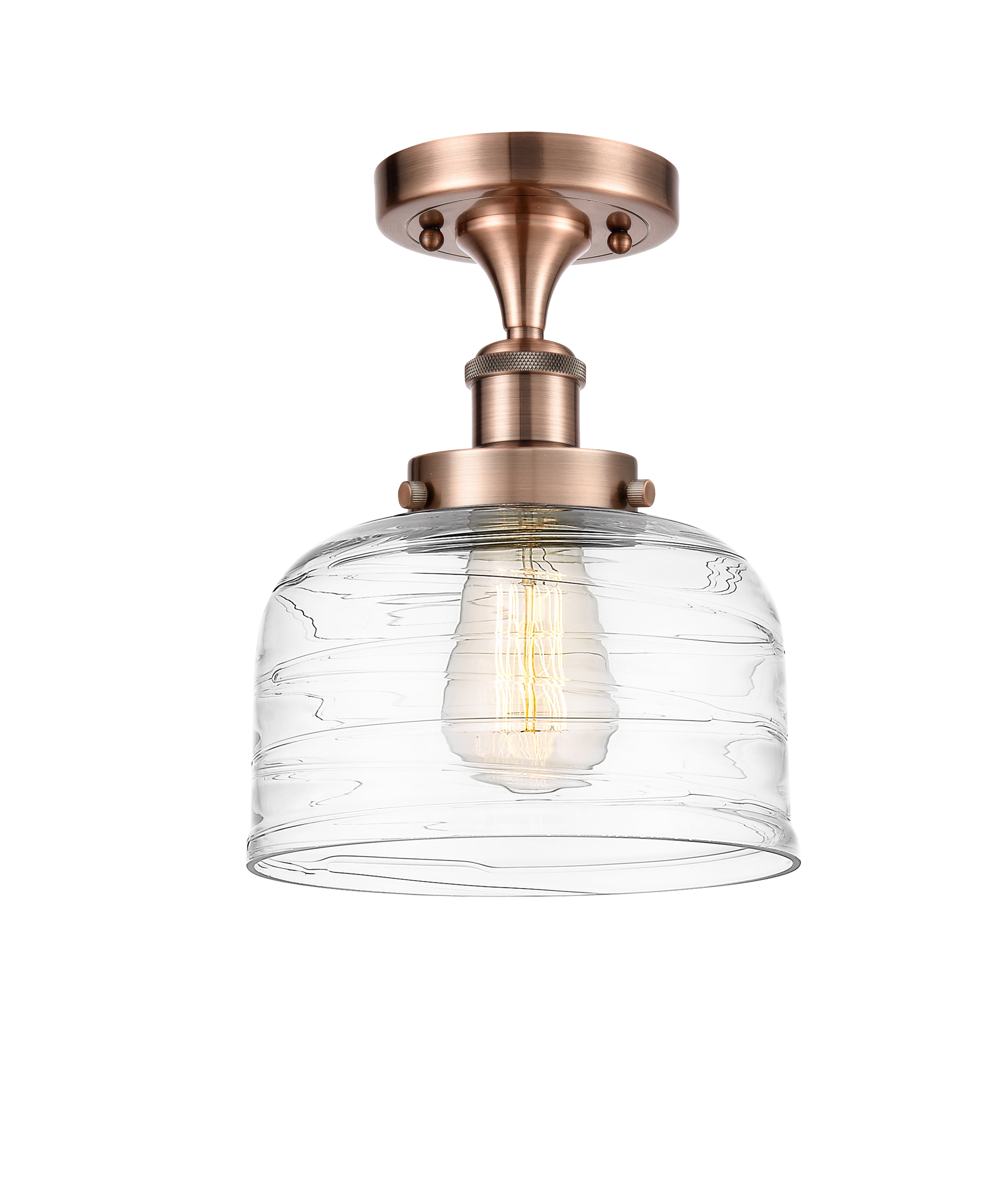 Edison Semi-Flush Mount Brushed Satin Nickel