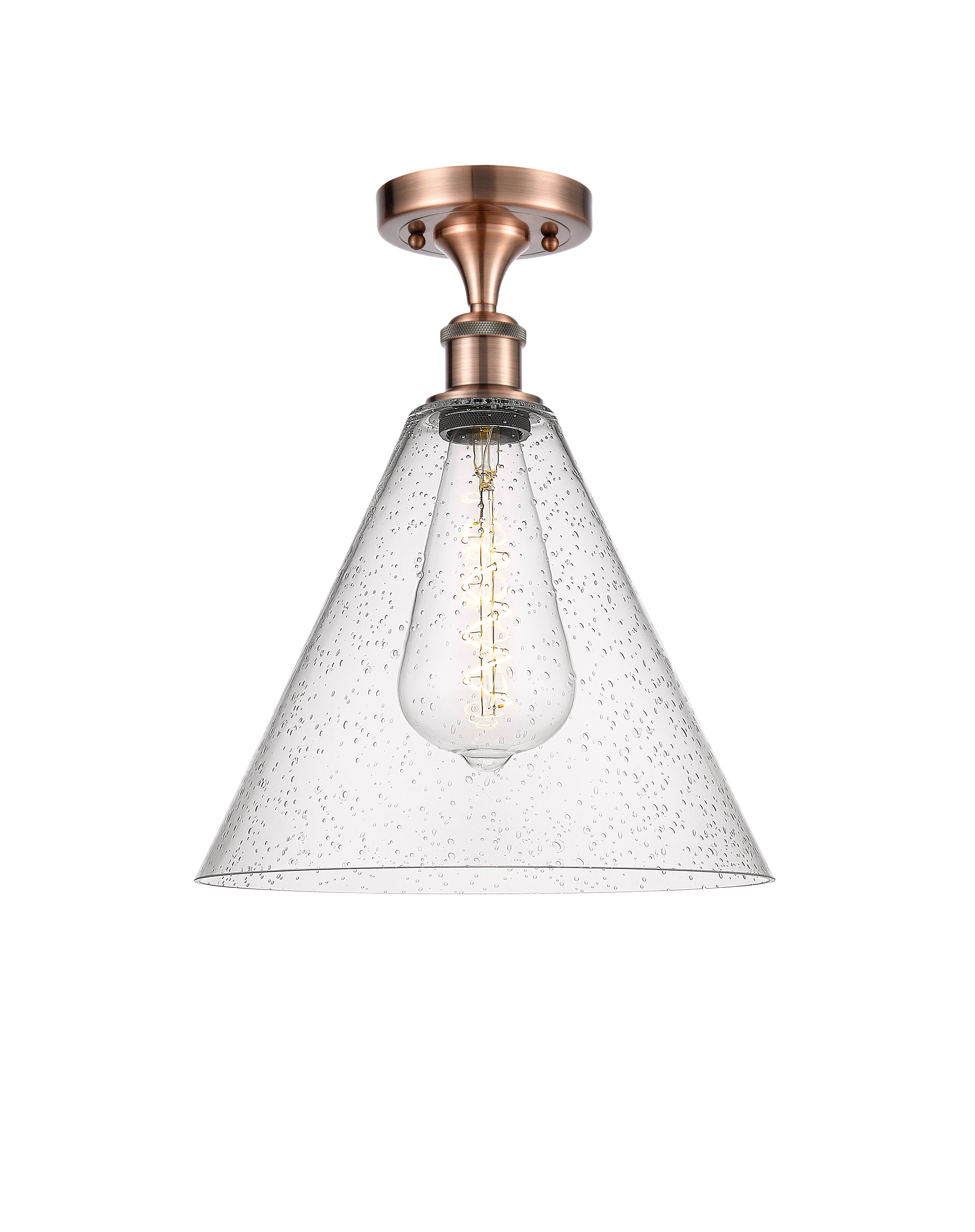 Edison Semi-Flush Mount Brushed Nickel