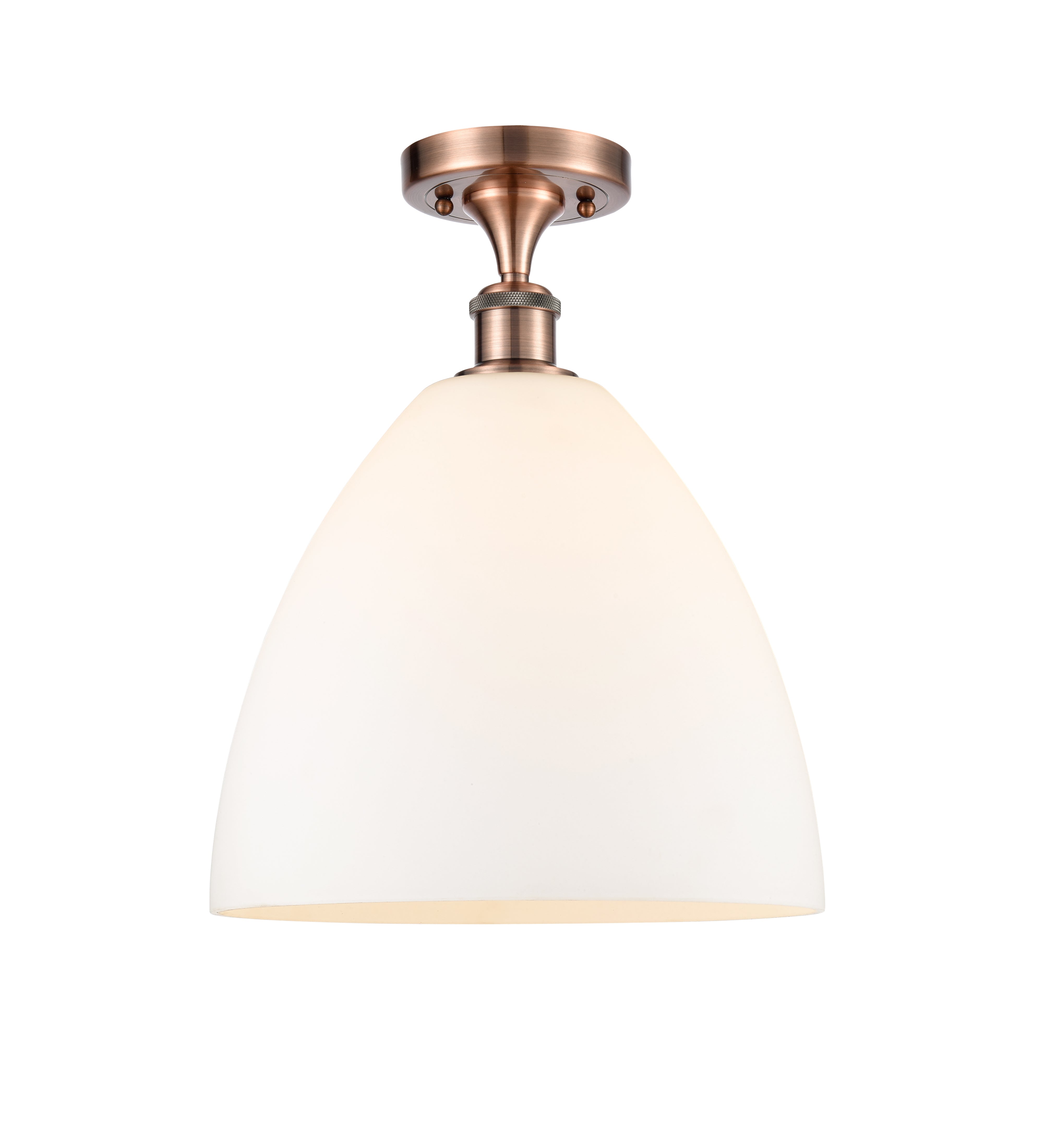 Edison Semi-Flush Mount Satin Nickel 8 Inch