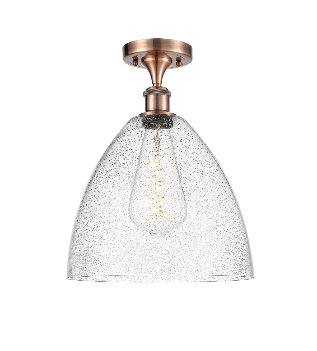 Bristol 12-Inch 1-Light Semi-Flush Mount Dome Shade 15-Inch High