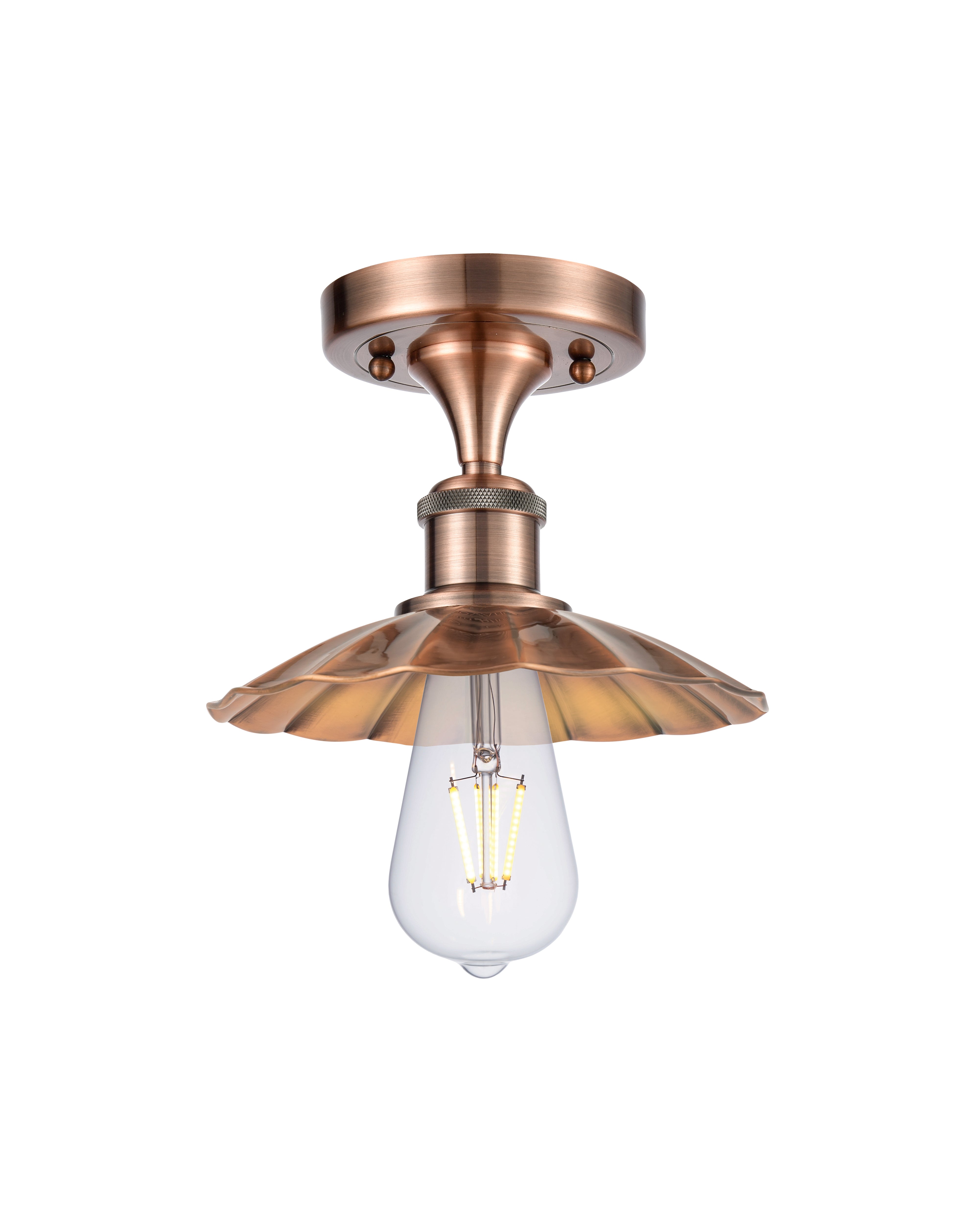 Edison Semi-Flush Mount Brushed Satin Nickel