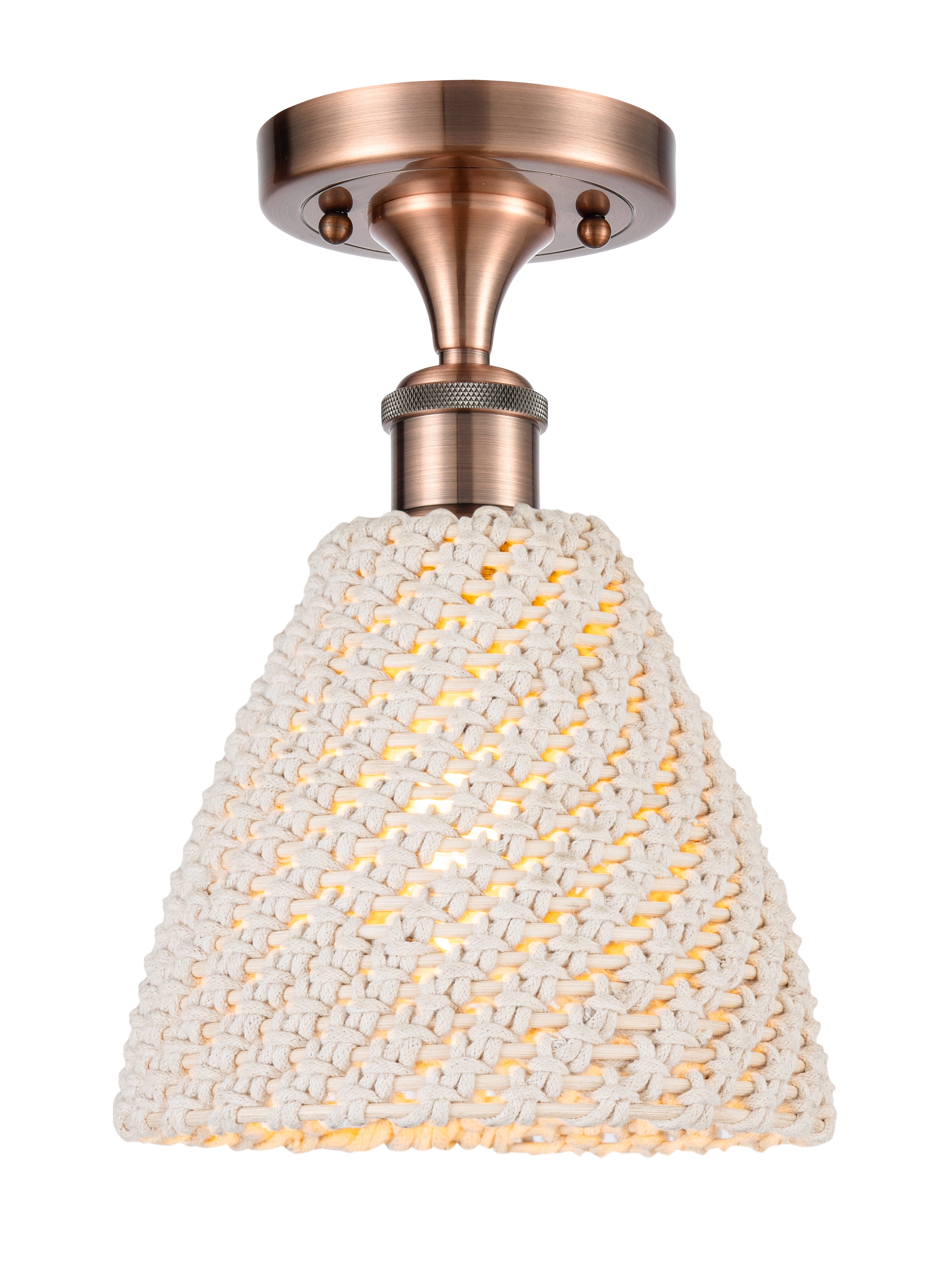 Edison Semi-Flush Mount Brass Satin Nickel