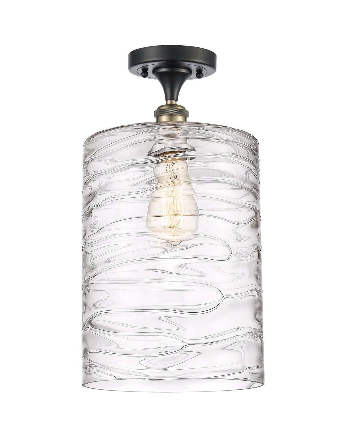Cobbleskill 9-Inch 1-Light Semi-Flush Mount 17-Inch High Dimmable