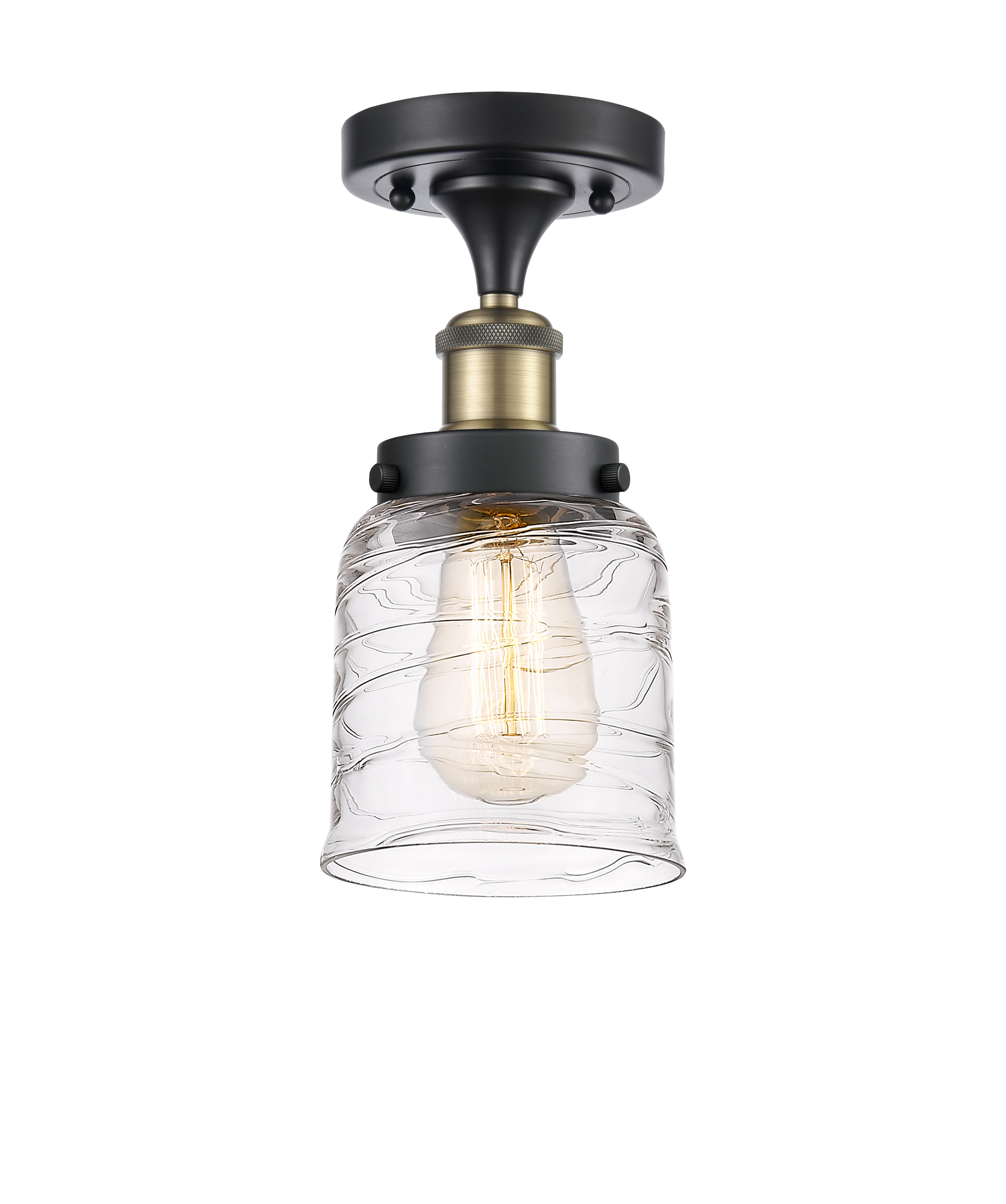 Edison Semi-Flush Mount Brushed Satin Nickel
