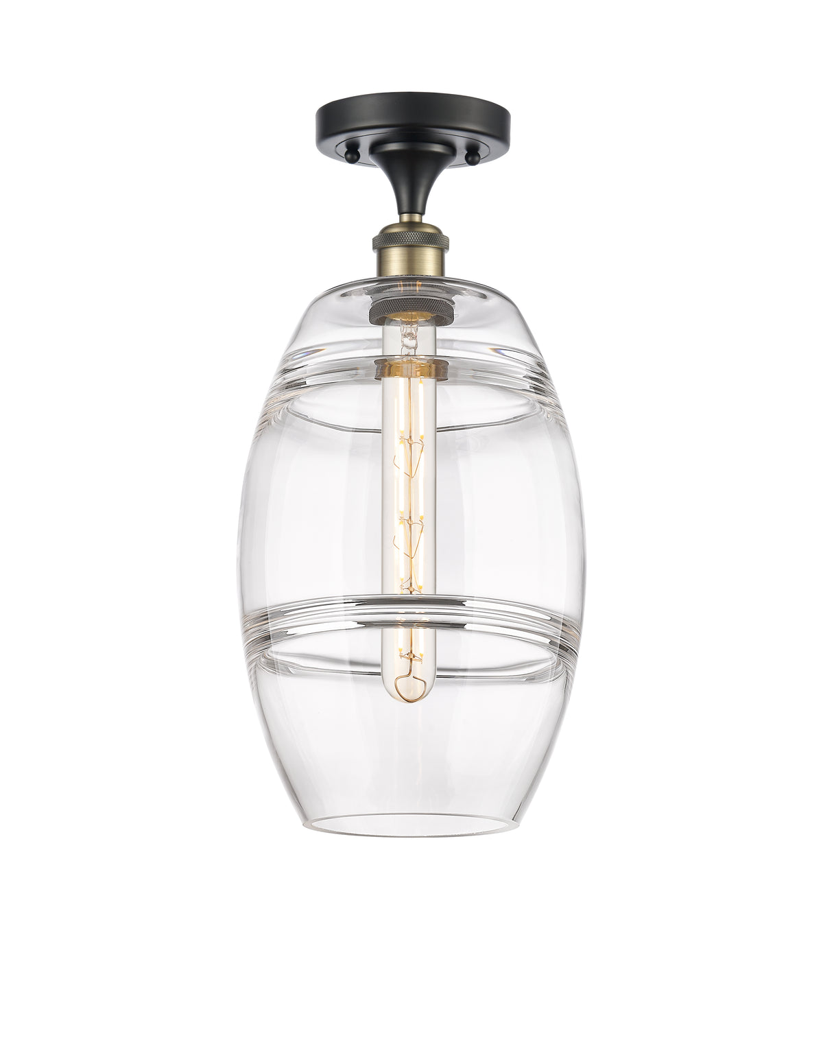 Vaz 8-Inch 1-Light Semi-Flush Mount 17-Inch High