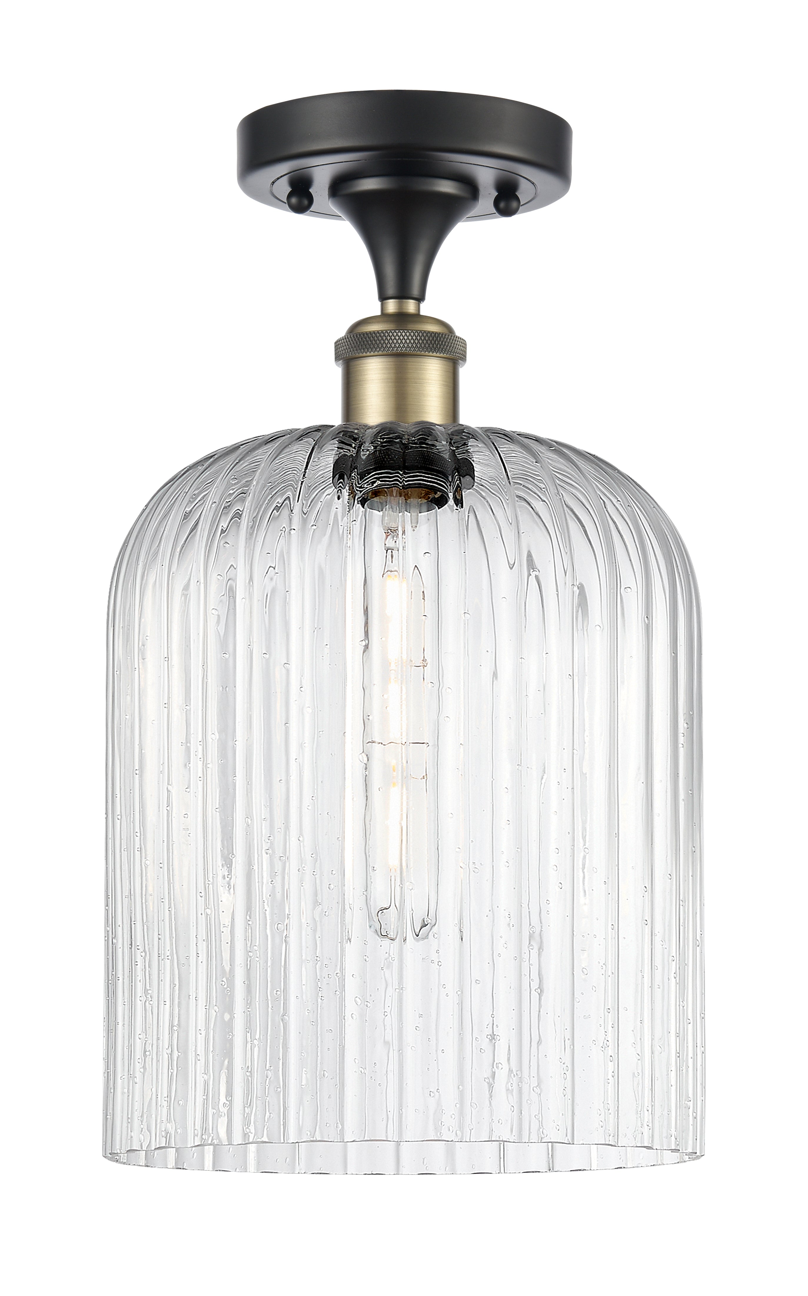 Edison Semi-Flush Mount Brushed Satin Nickel