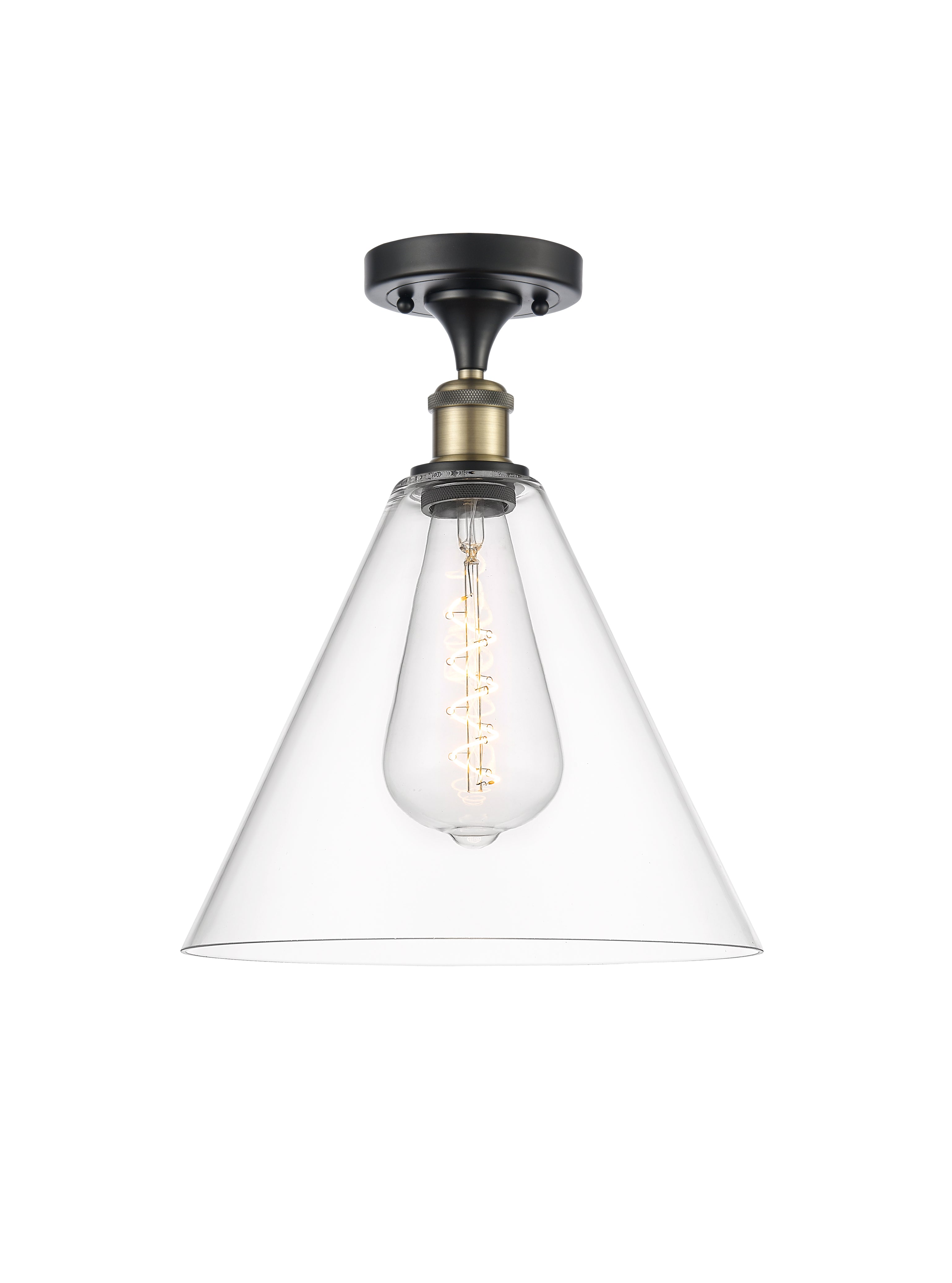Edison Semi-Flush Mount Brushed Nickel