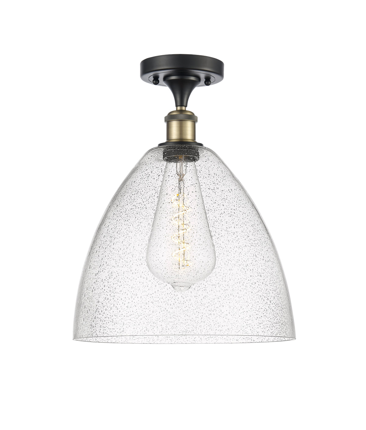 Bristol 12-Inch 1-Light Semi-Flush Mount Dome Shade 15-Inch High