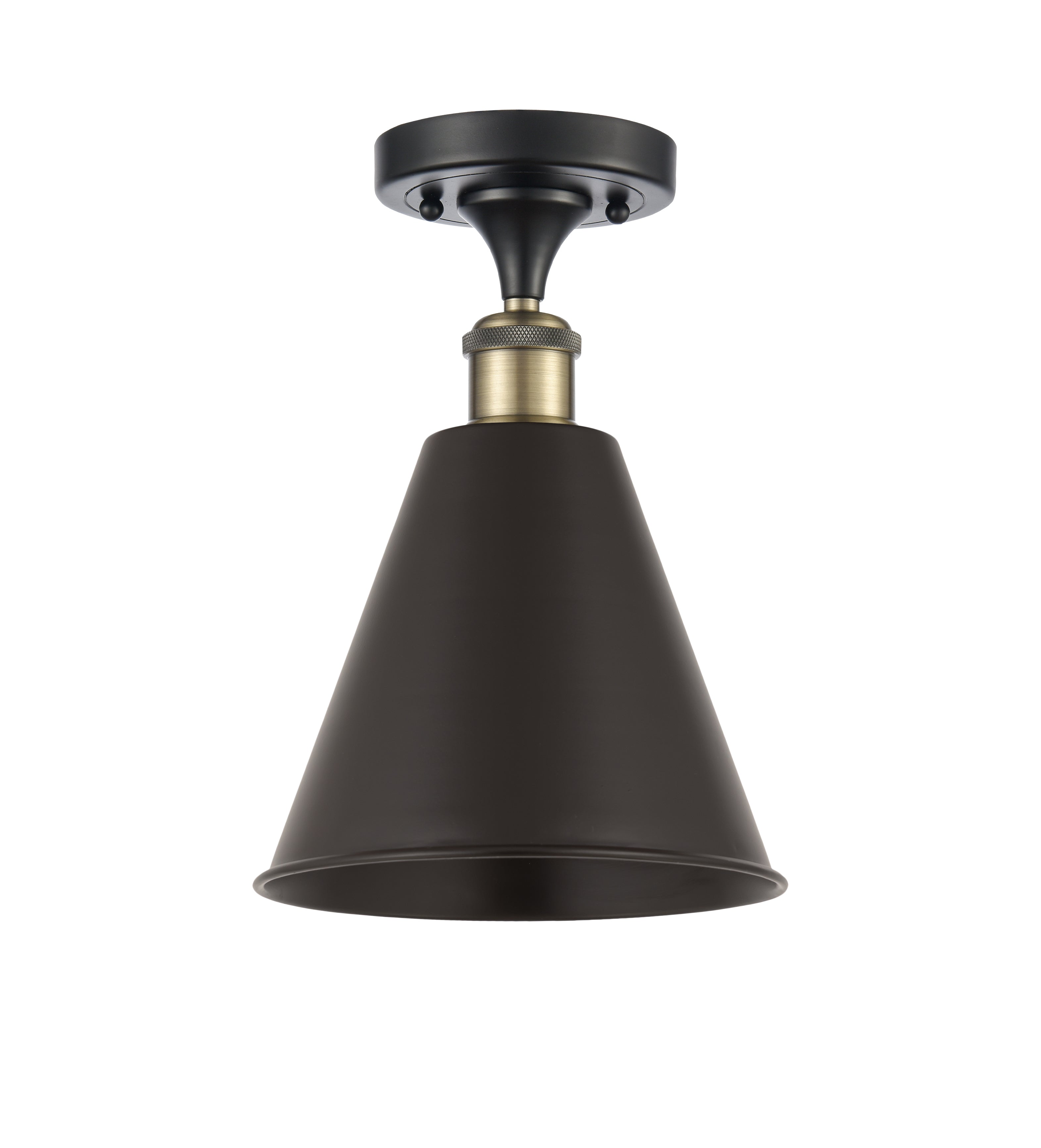 Edison Semi-Flush Mount Brushed Satin Nickel