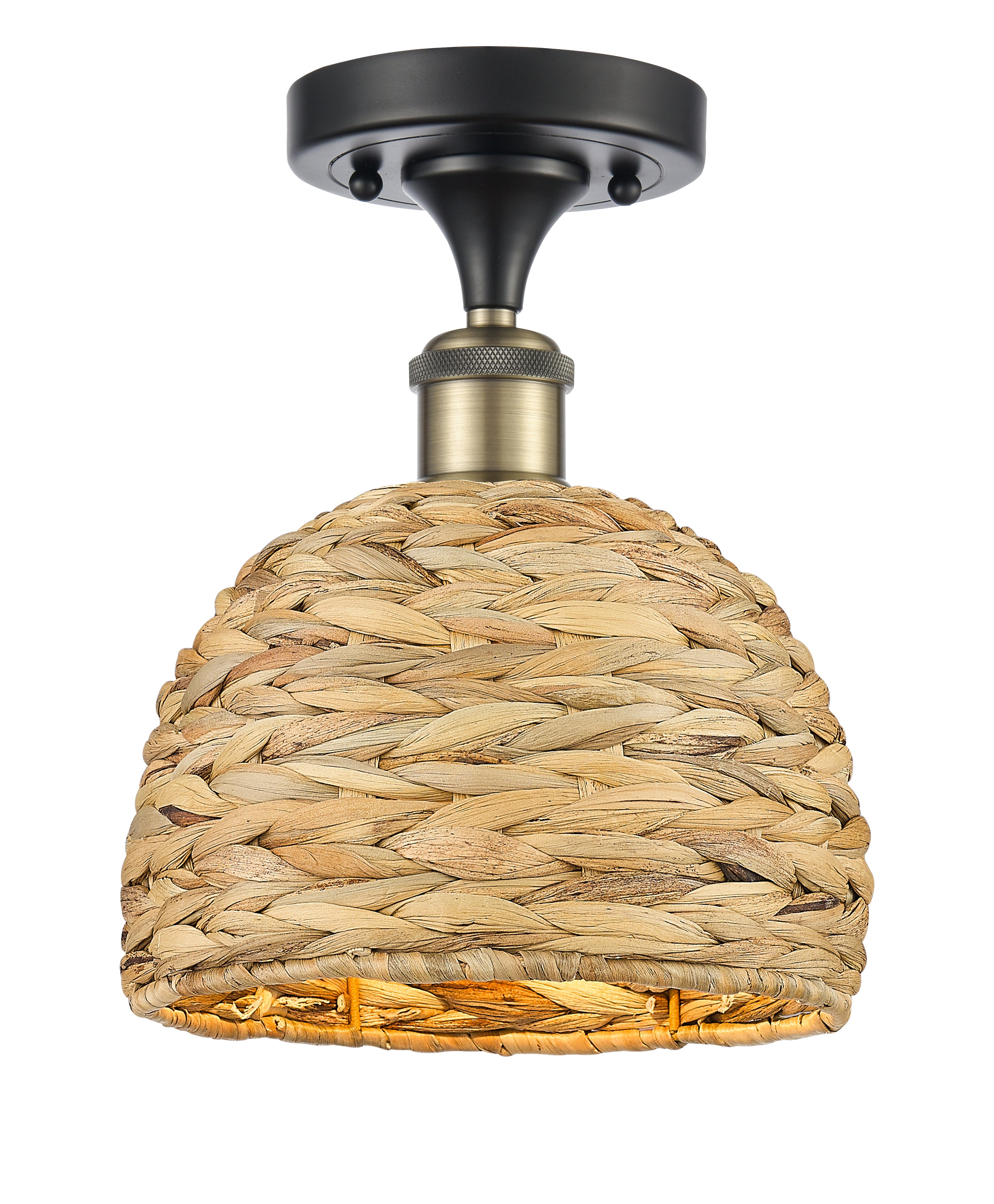 Edison Semi-Flush Mount Brushed Satin Nickel