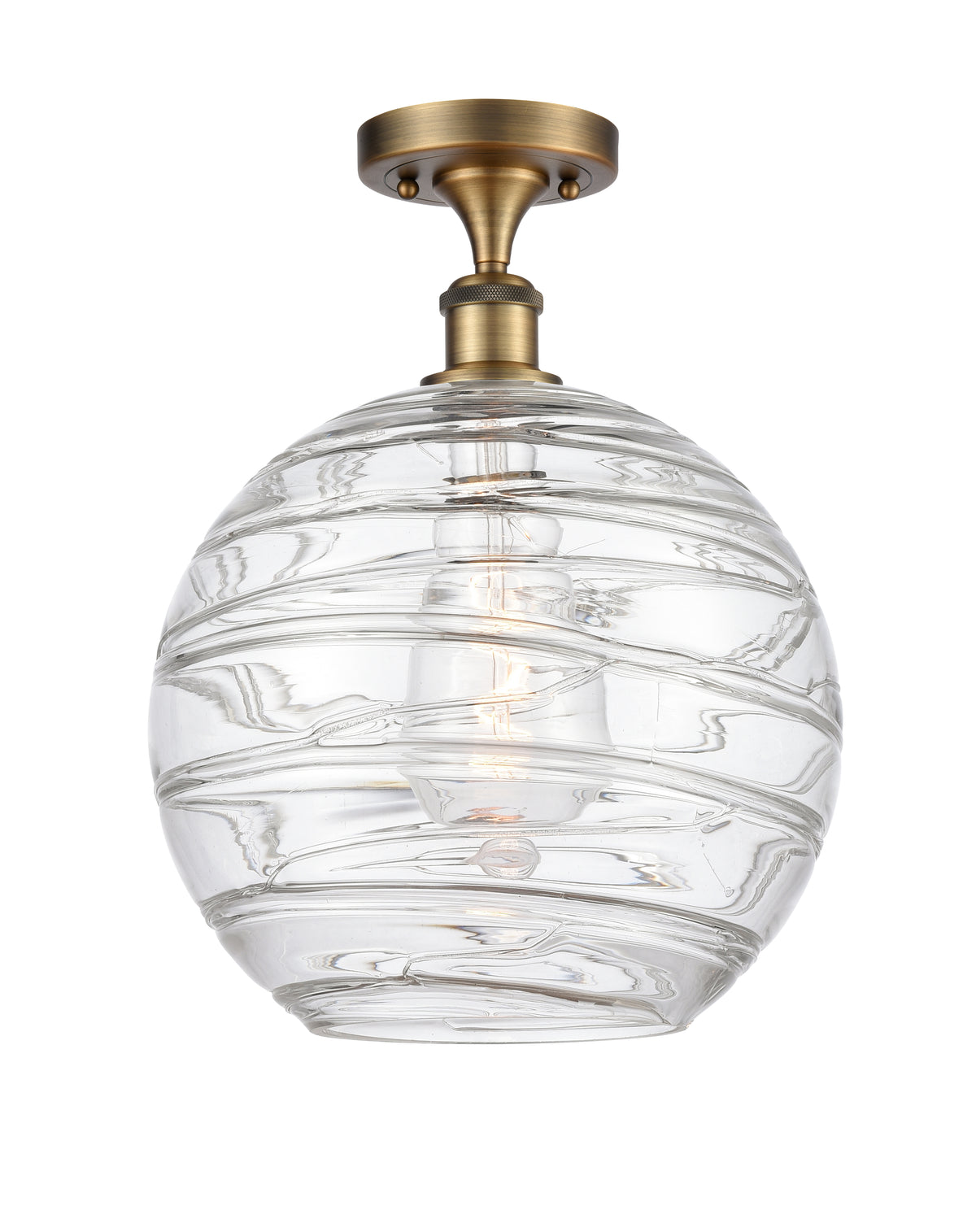 Athens Deco Swirl 12-Inch 1-Light Semi-Flush Mount 15.375-Inch High