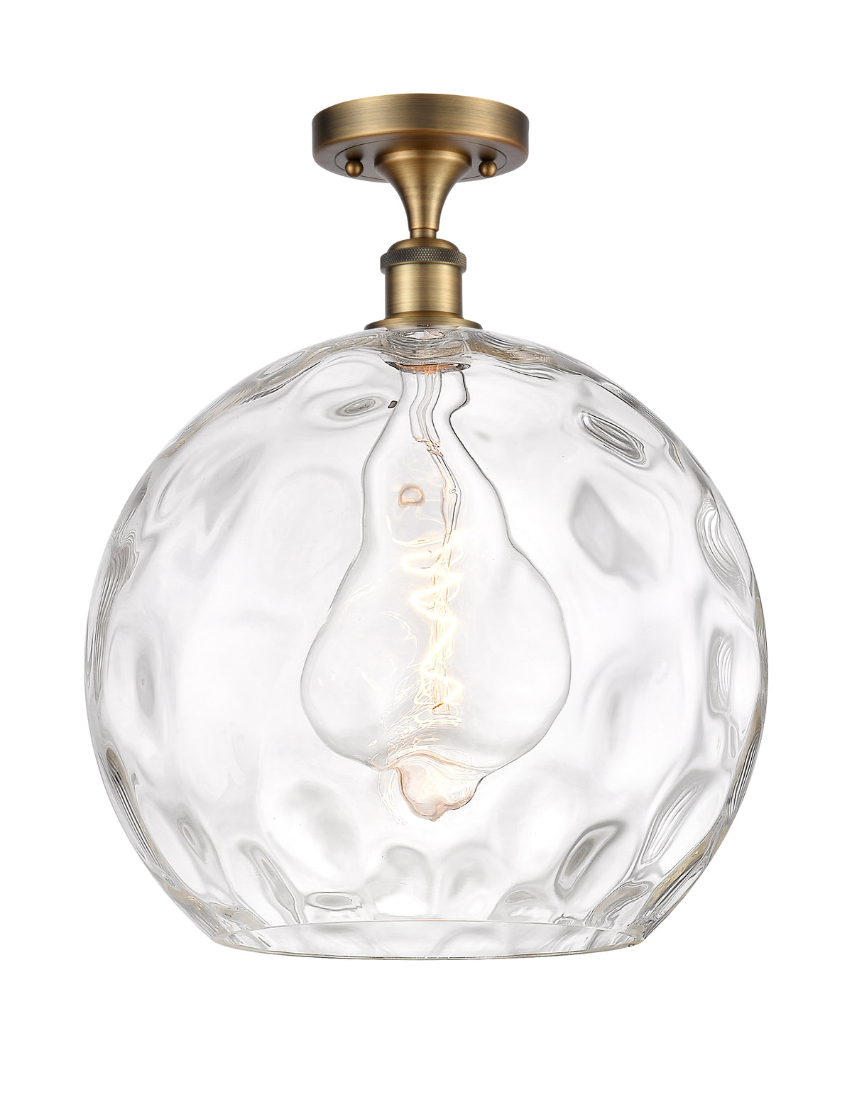 Athens Water Glass 13-Inch 1-Light Semi-Flush Mount 17.125-Inch High
