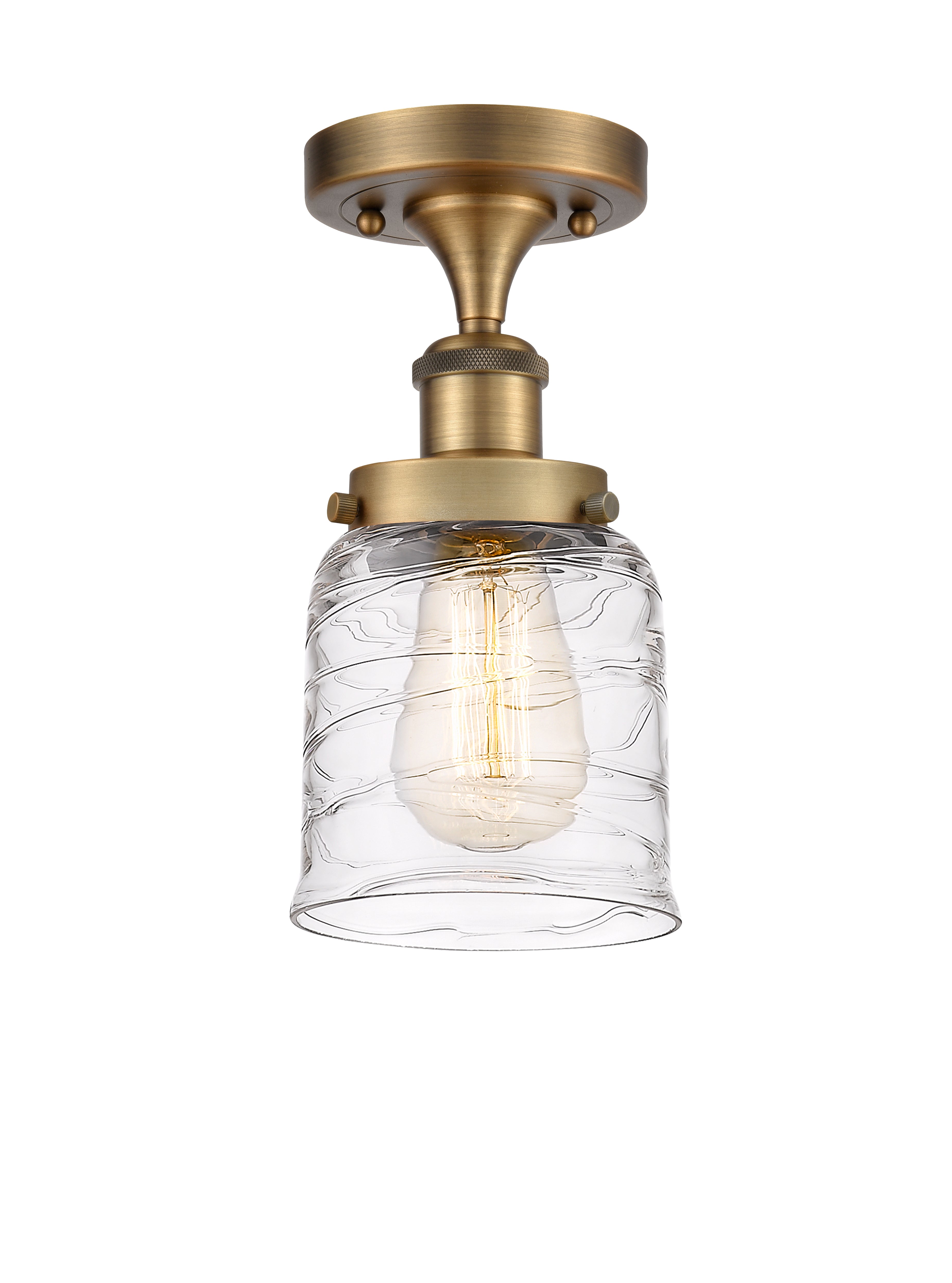 Edison Semi-Flush Mount Brushed Satin Nickel