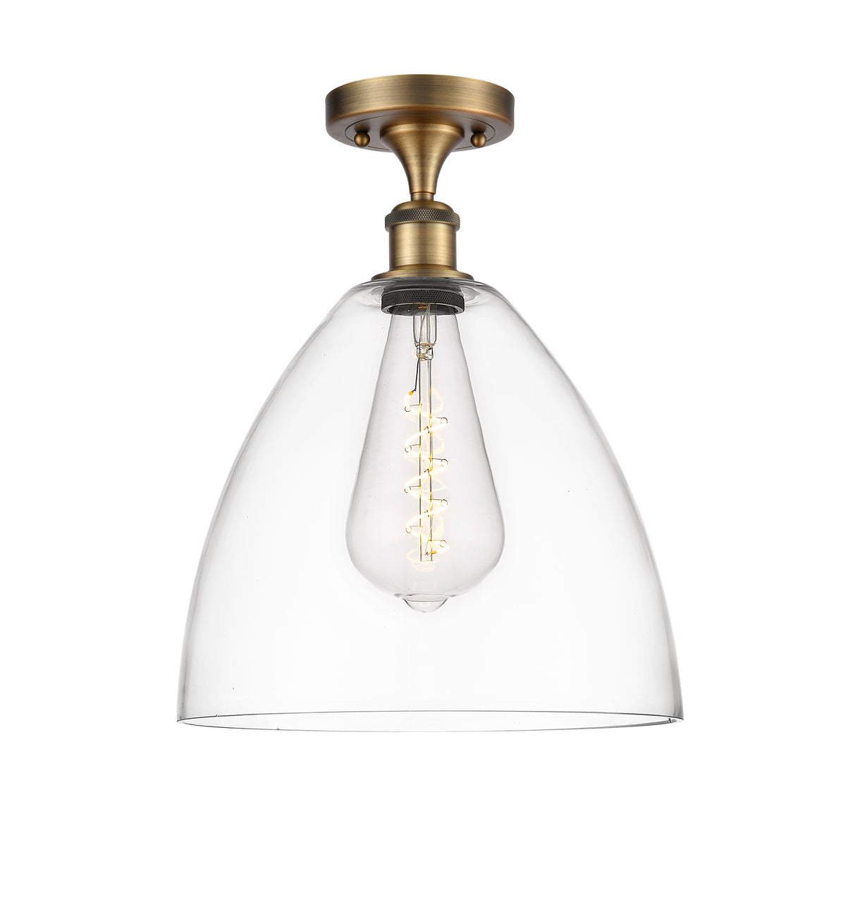 Bristol 12-Inch 1-Light Semi-Flush Mount Dome Shade 15-Inch High